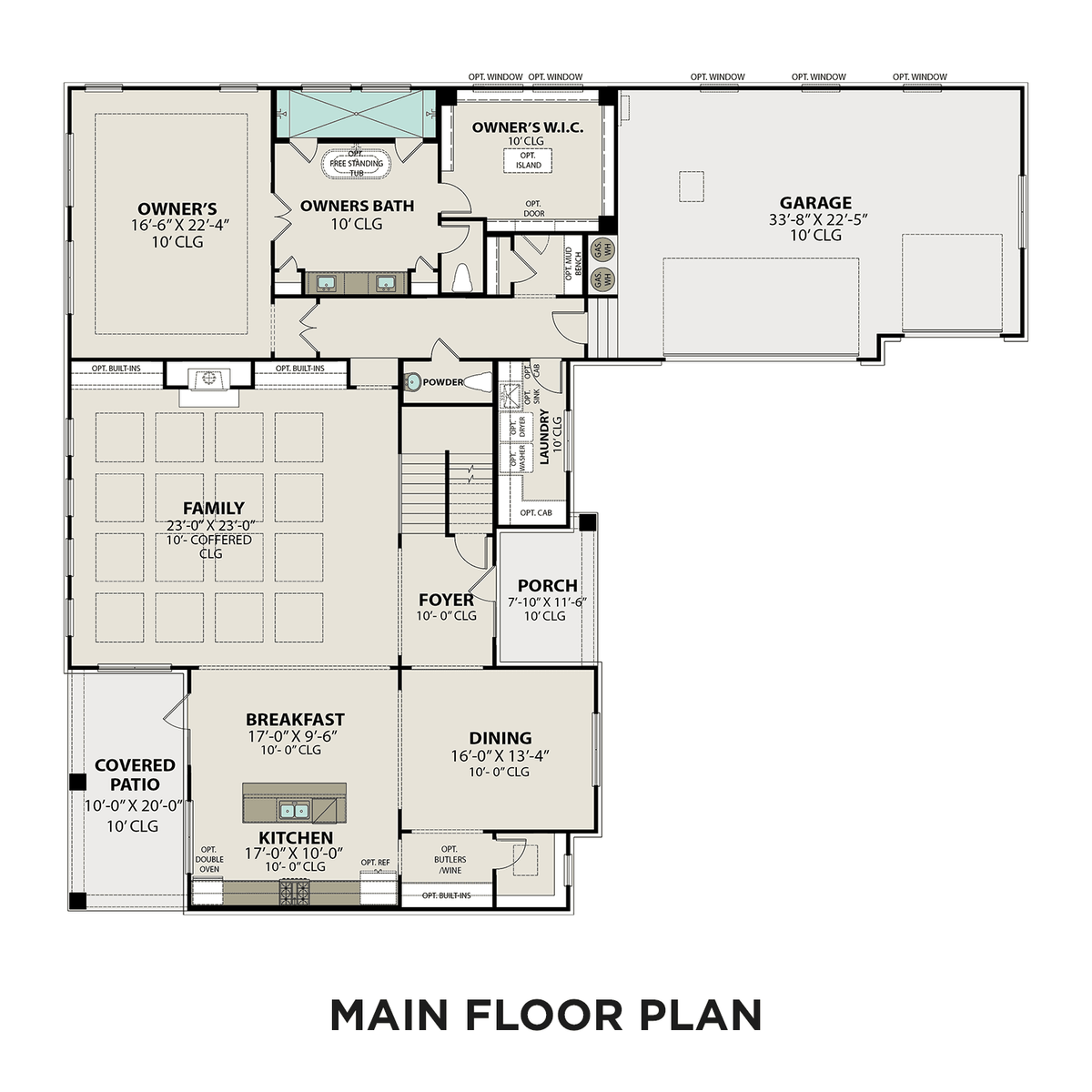 1 - The Bledsoe B buildable floor plan layout in Davidson Homes' Shelton Square community.