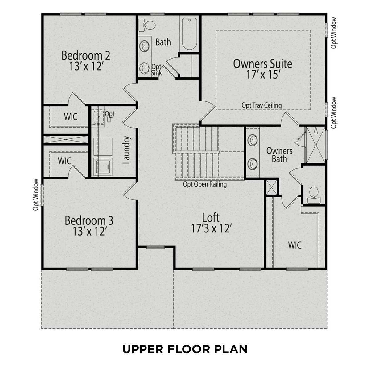 2 - The Willow D buildable floor plan layout in Davidson Homes' Weatherford East community.