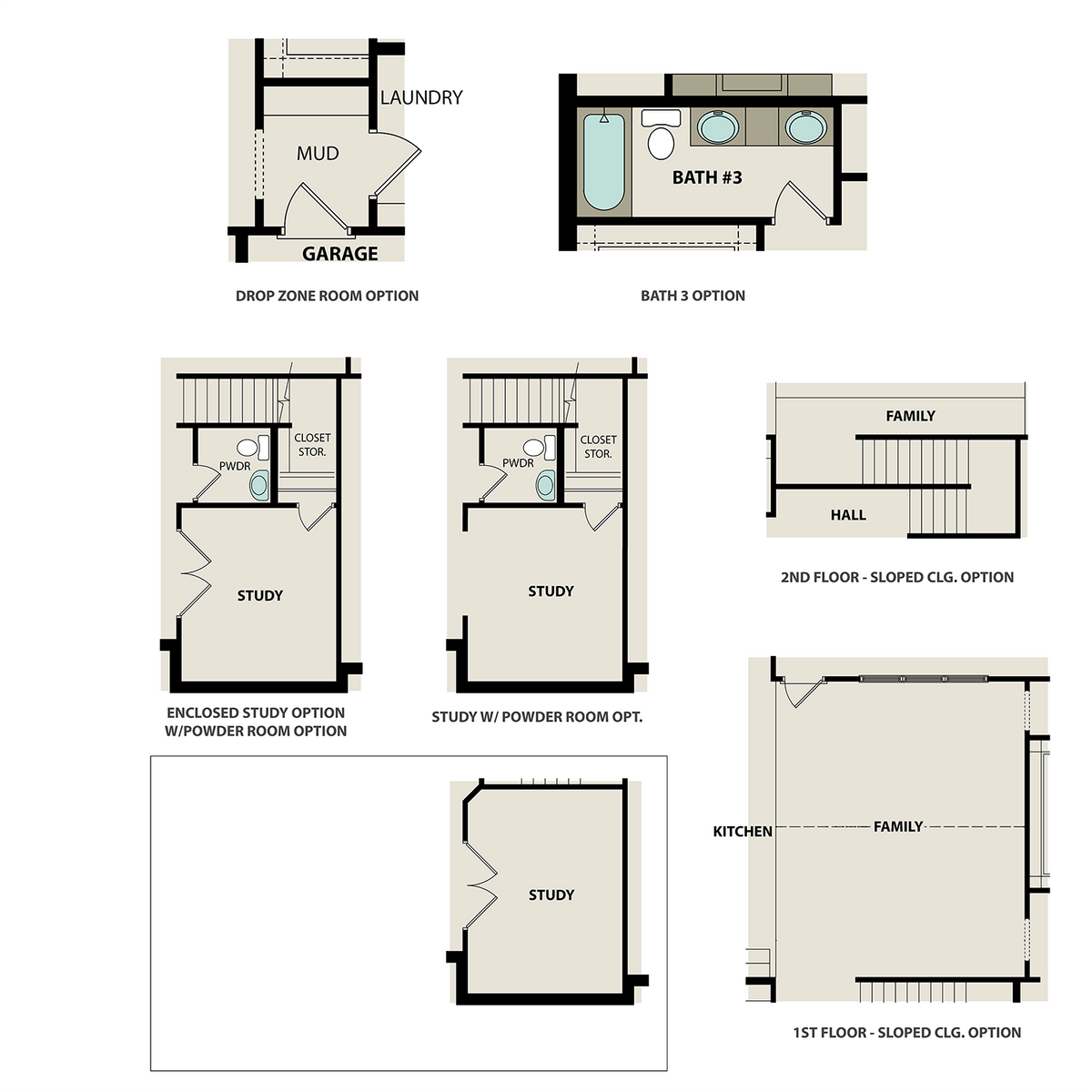 3 - The Bellar B buildable floor plan layout in Davidson Homes' Carellton community.