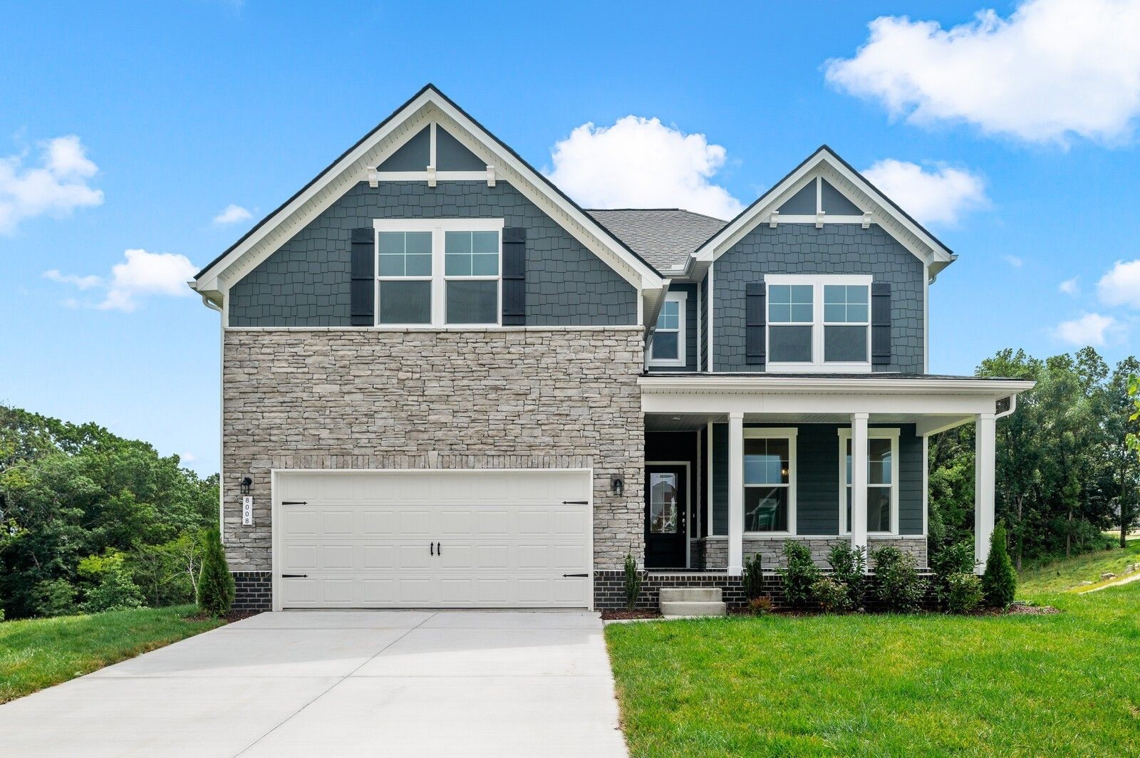 The Willow floor plan by Davidson Homes: 2-story, 4-bedroom home with stone exterior in Calista Farms, White House, TN.