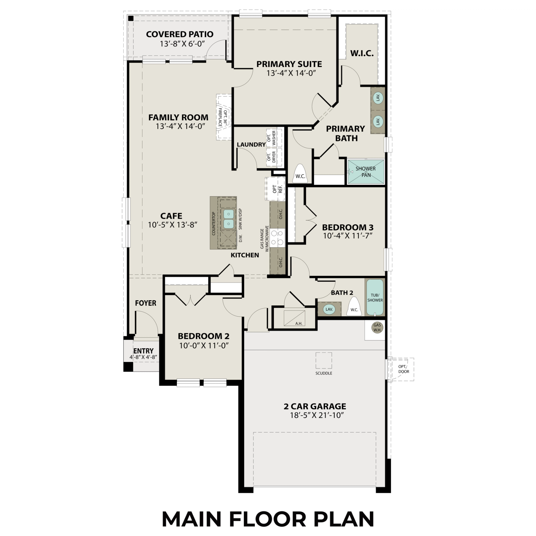 1 - The Costa B buildable floor plan layout in Davidson Homes Homes' Sunterra community.