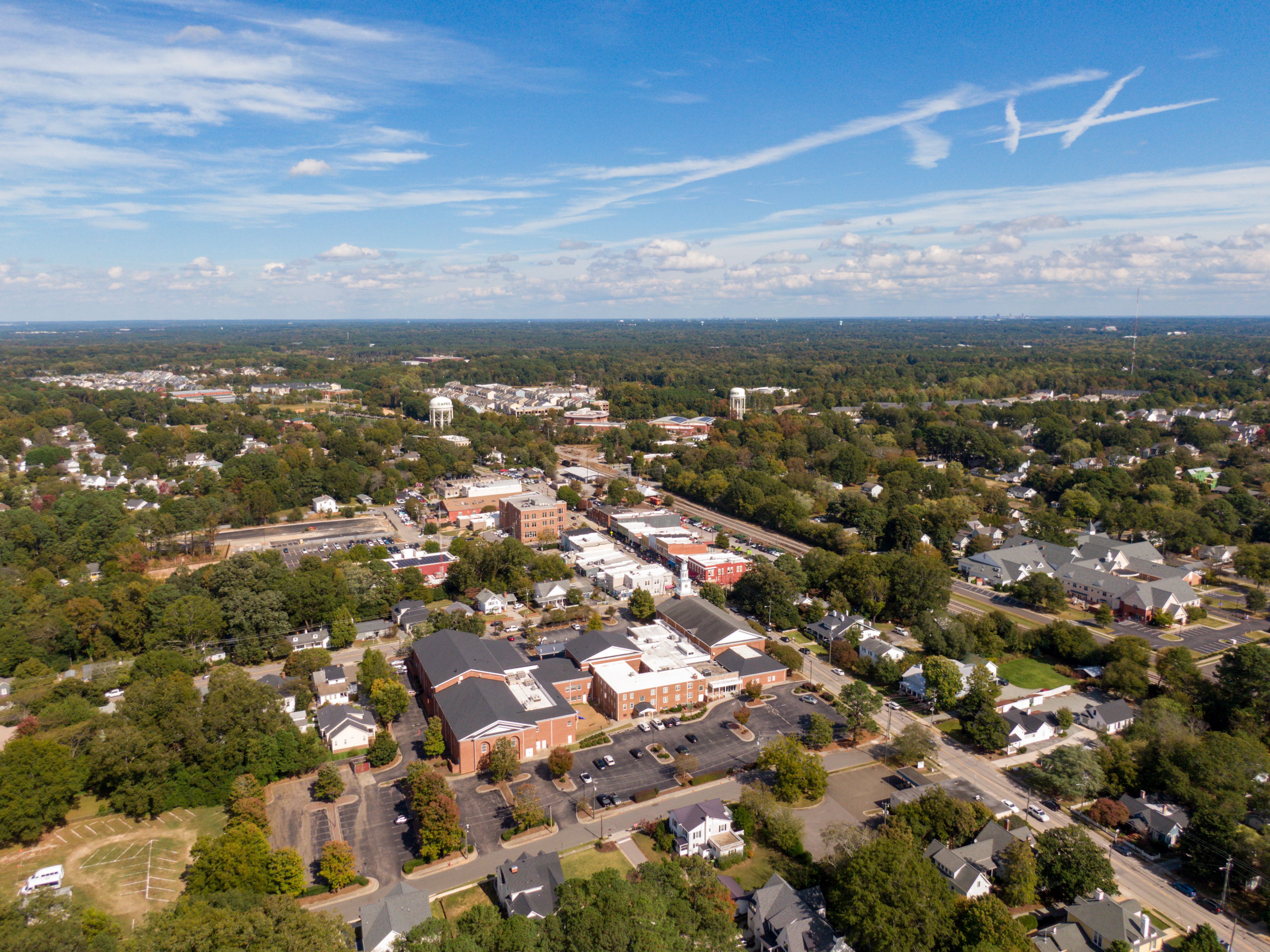 aerial view of Apex, NC