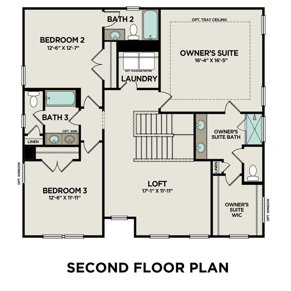2 - The Willow C buildable floor plan layout in Davidson Homes' Riverwood community.