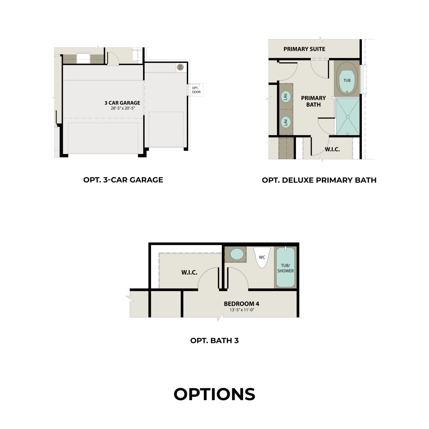 3 - The Tierra C buildable floor plan layout in Davidson Homes Homes' Emberly community.
