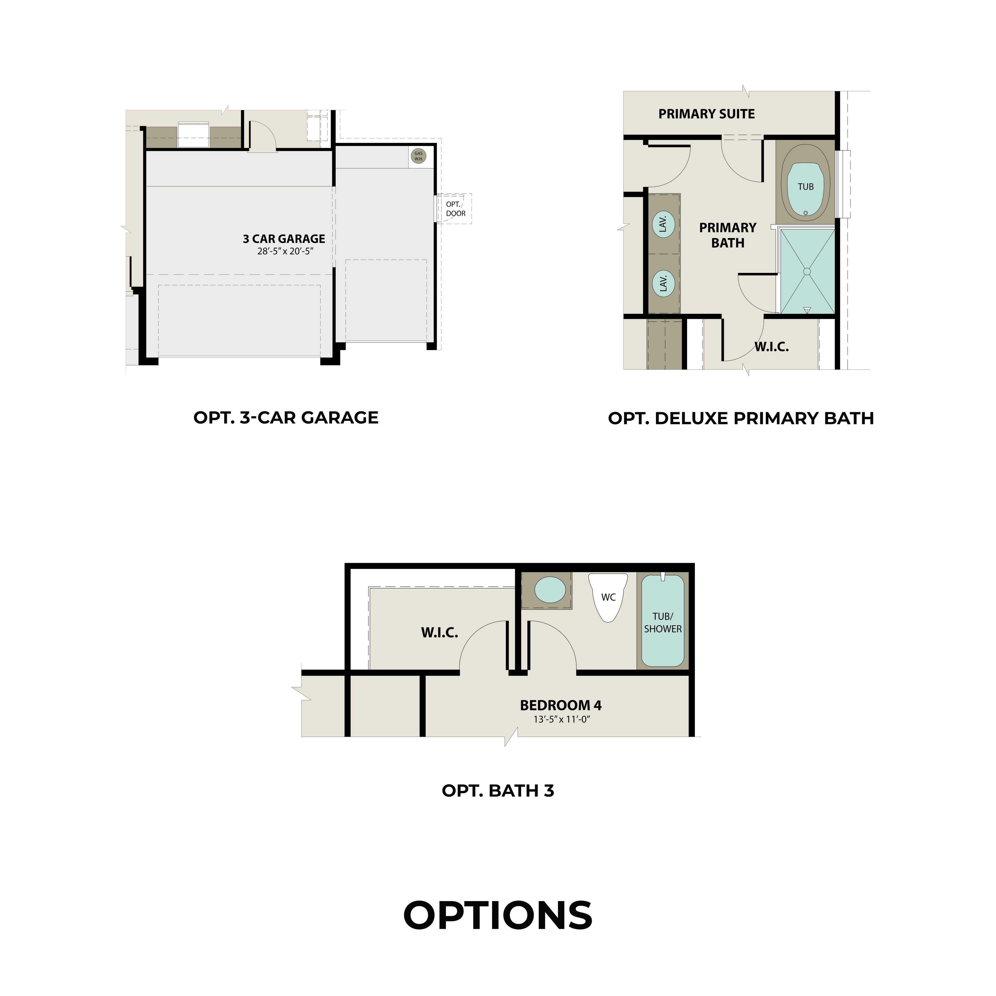 3 - The Tierra B buildable floor plan layout in Davidson Homes Homes' Emberly community.
