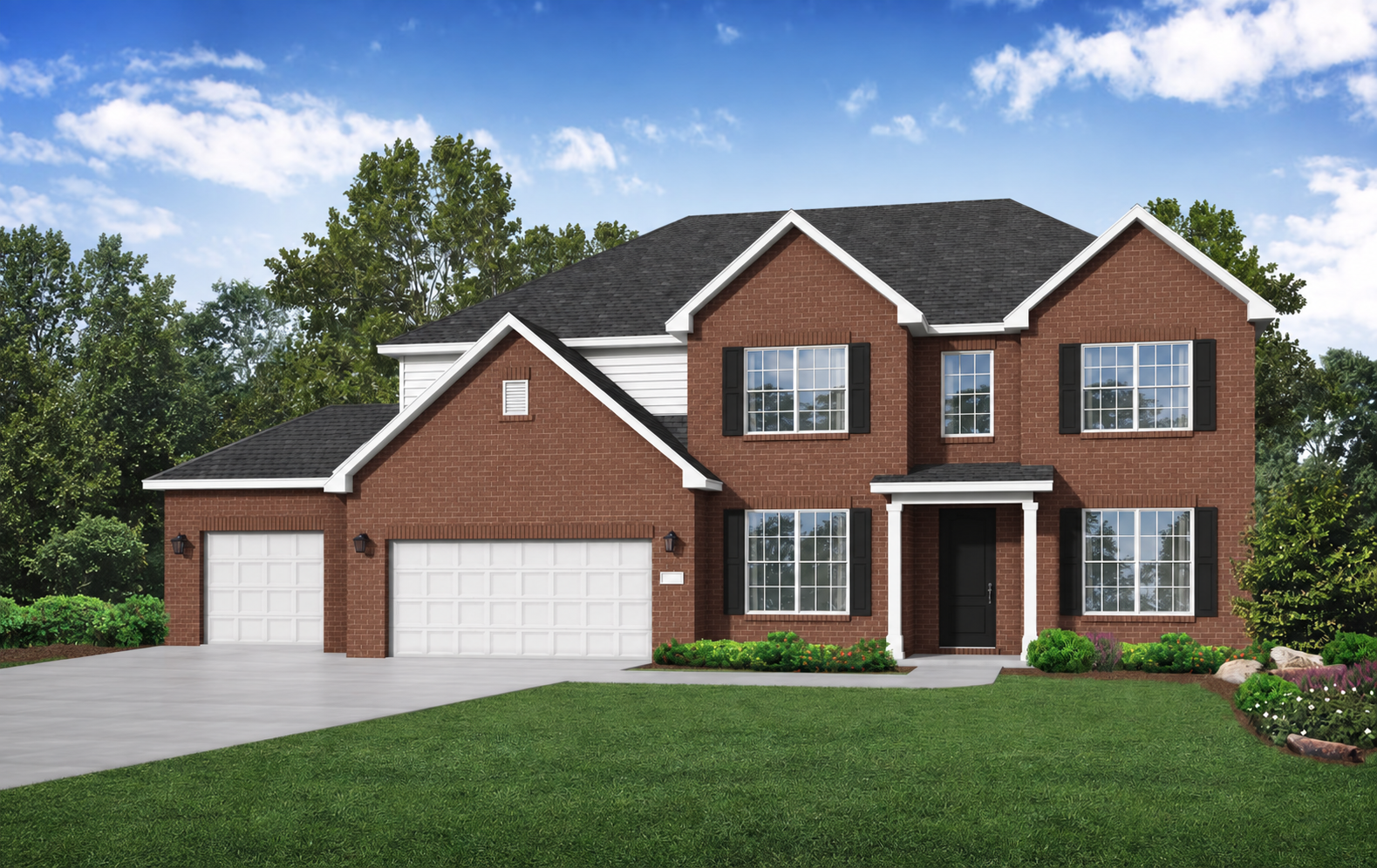 Exterior view of Davidson Homes' The Madison A 3-Car Floor Plan