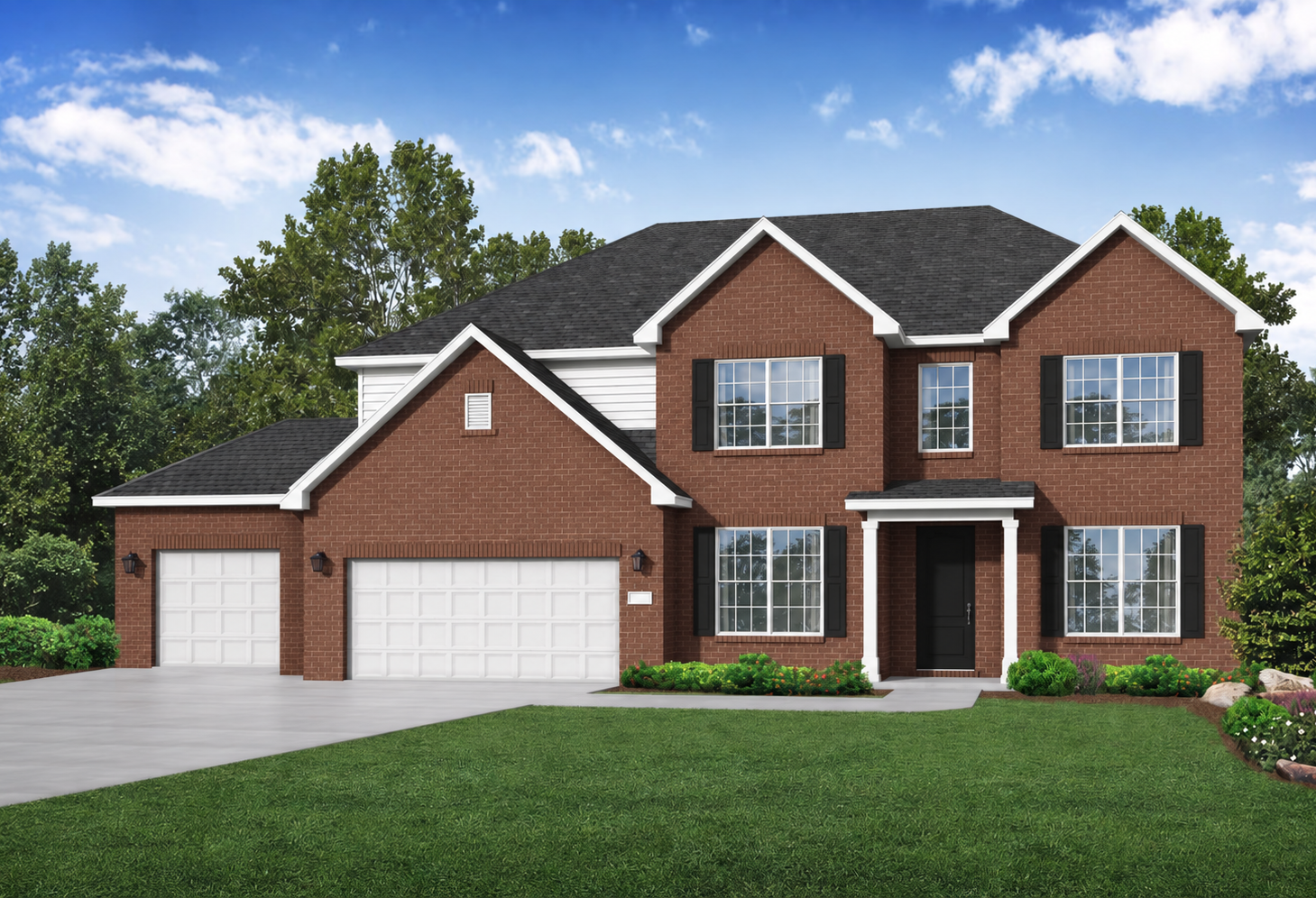 Exterior view of Davidson Homes' The Madison A 3-Car Floor Plan