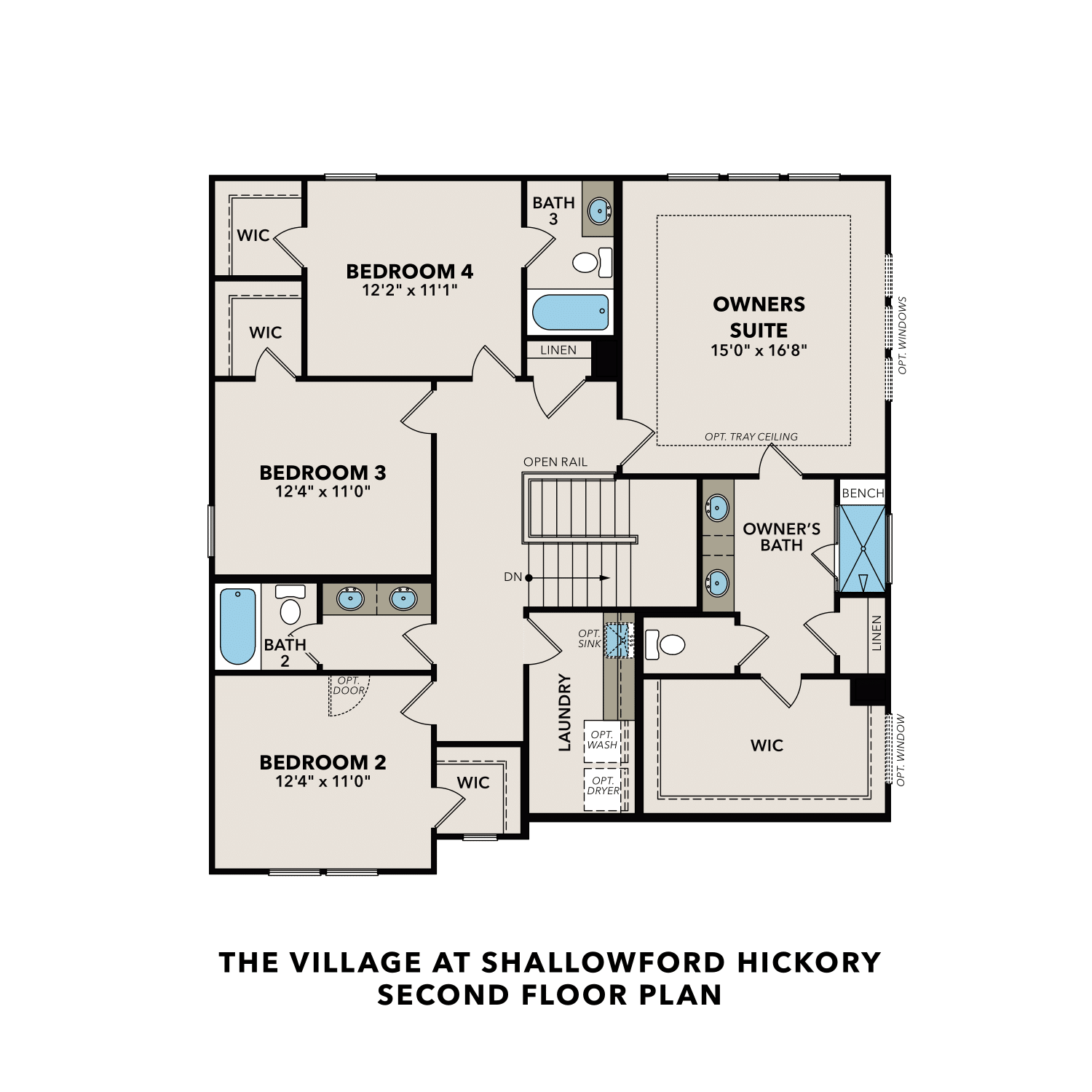 The Hickory A at Shallowford Floor Plan in The Village at Shallowford
