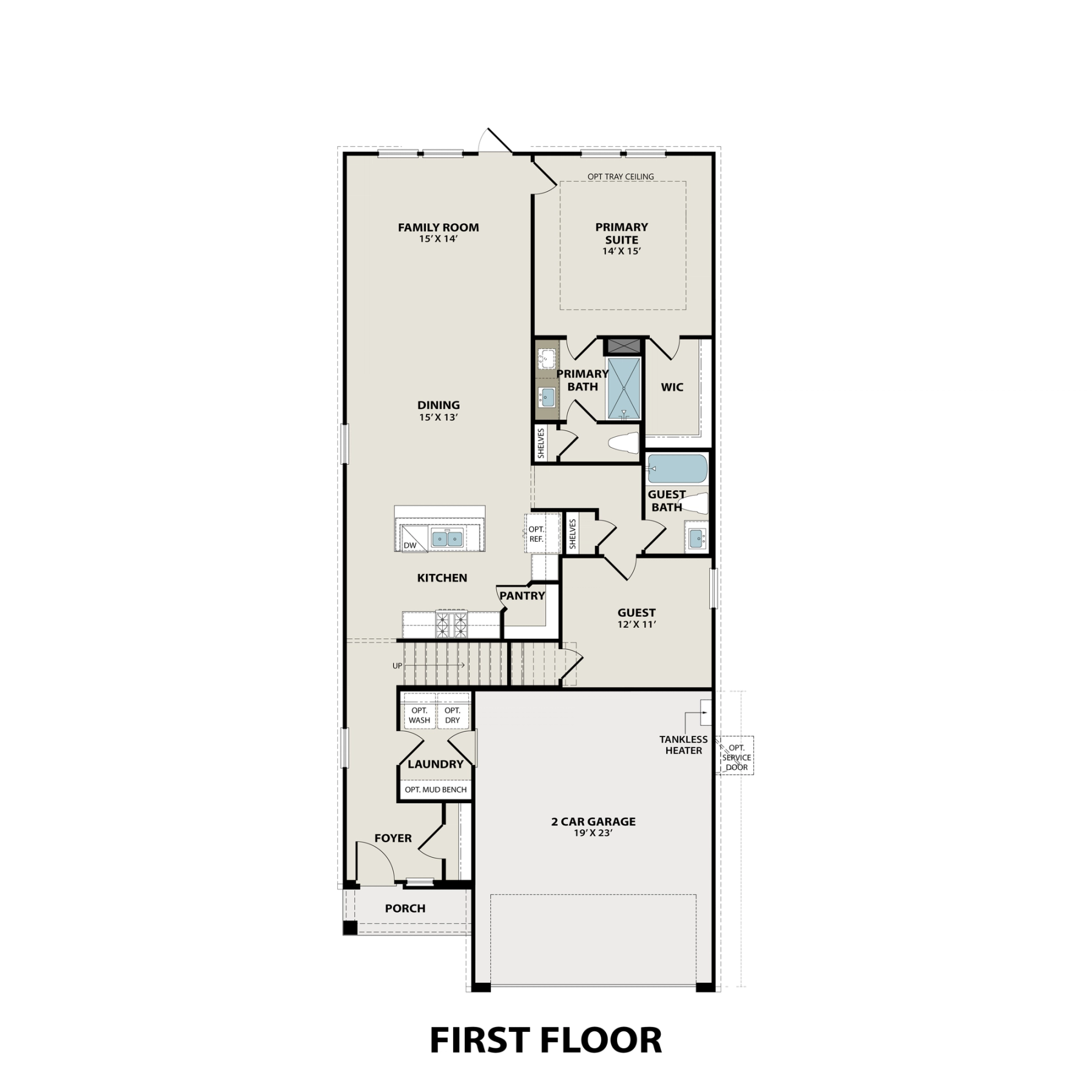 1 - The Sabine E buildable floor plan layout in Davidson Homes Homes' Caney Creek Place community.