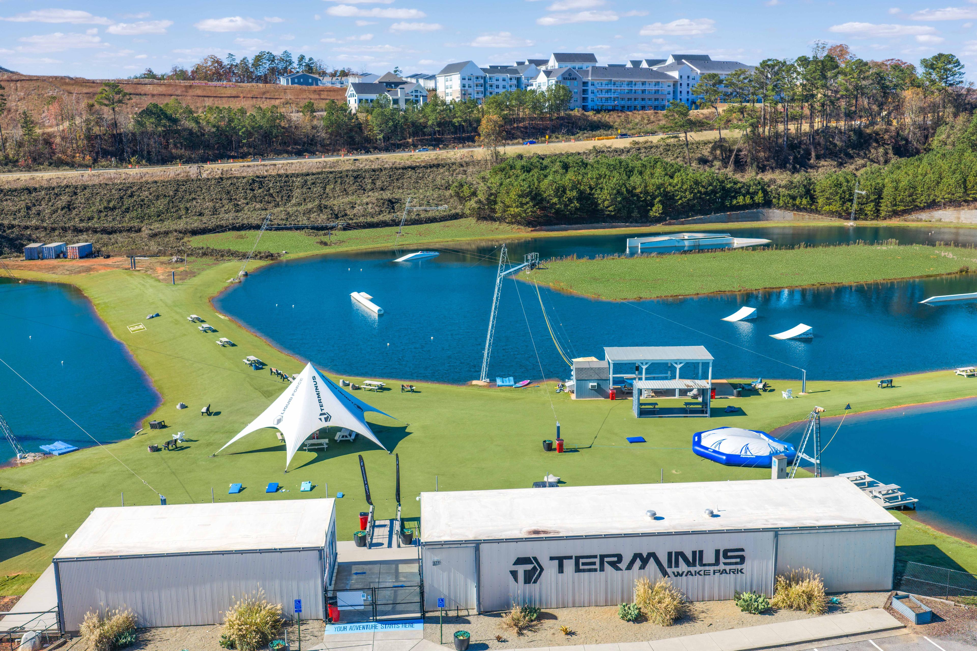 Sports park for wakeboarding