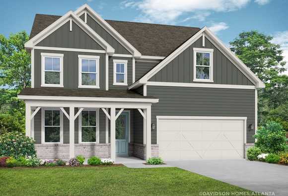 Exterior view of Davidson Homes' The Hickory B Floor Plan