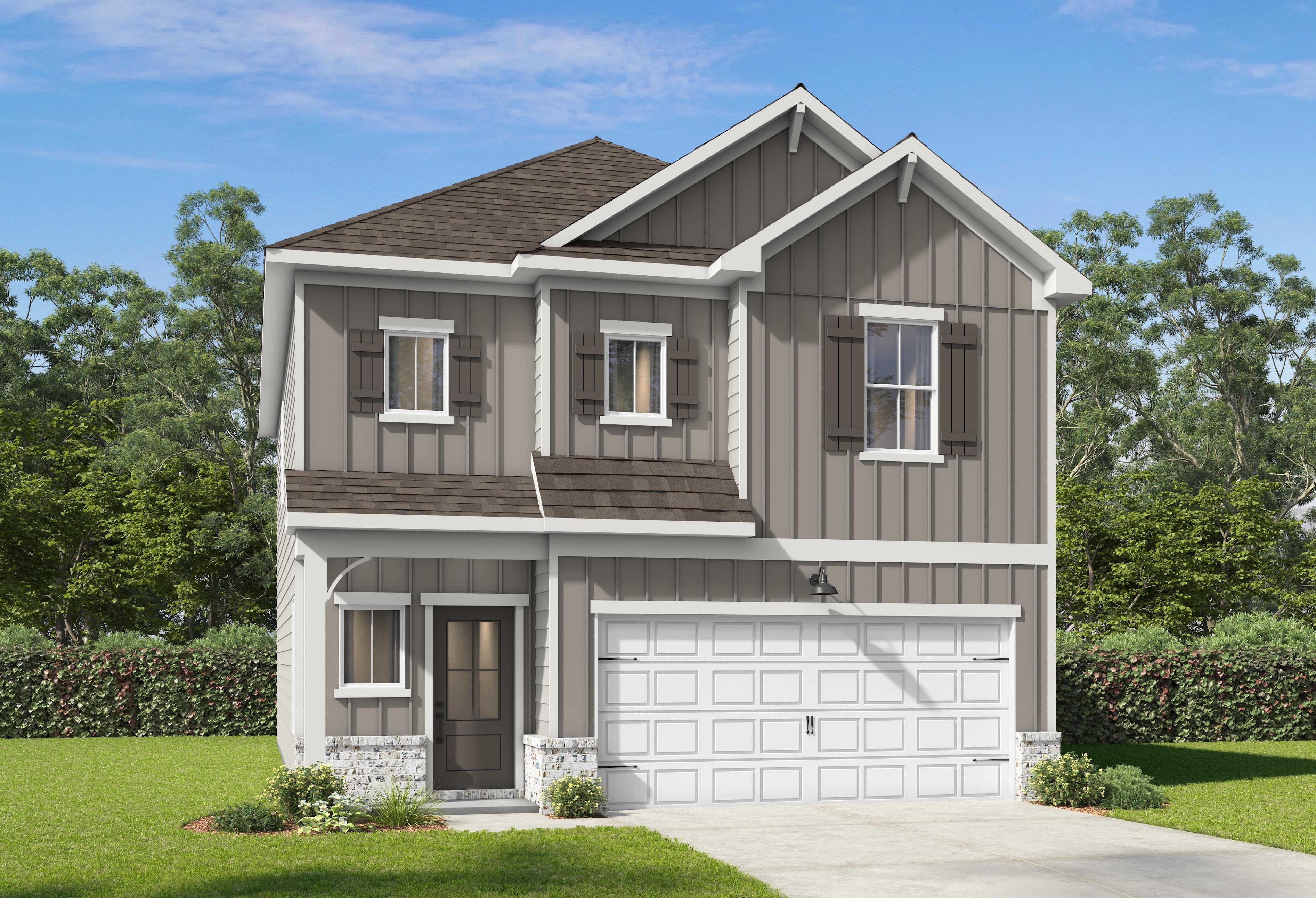 Exterior view of Davidson Homes' The Acworth D Floor Plan