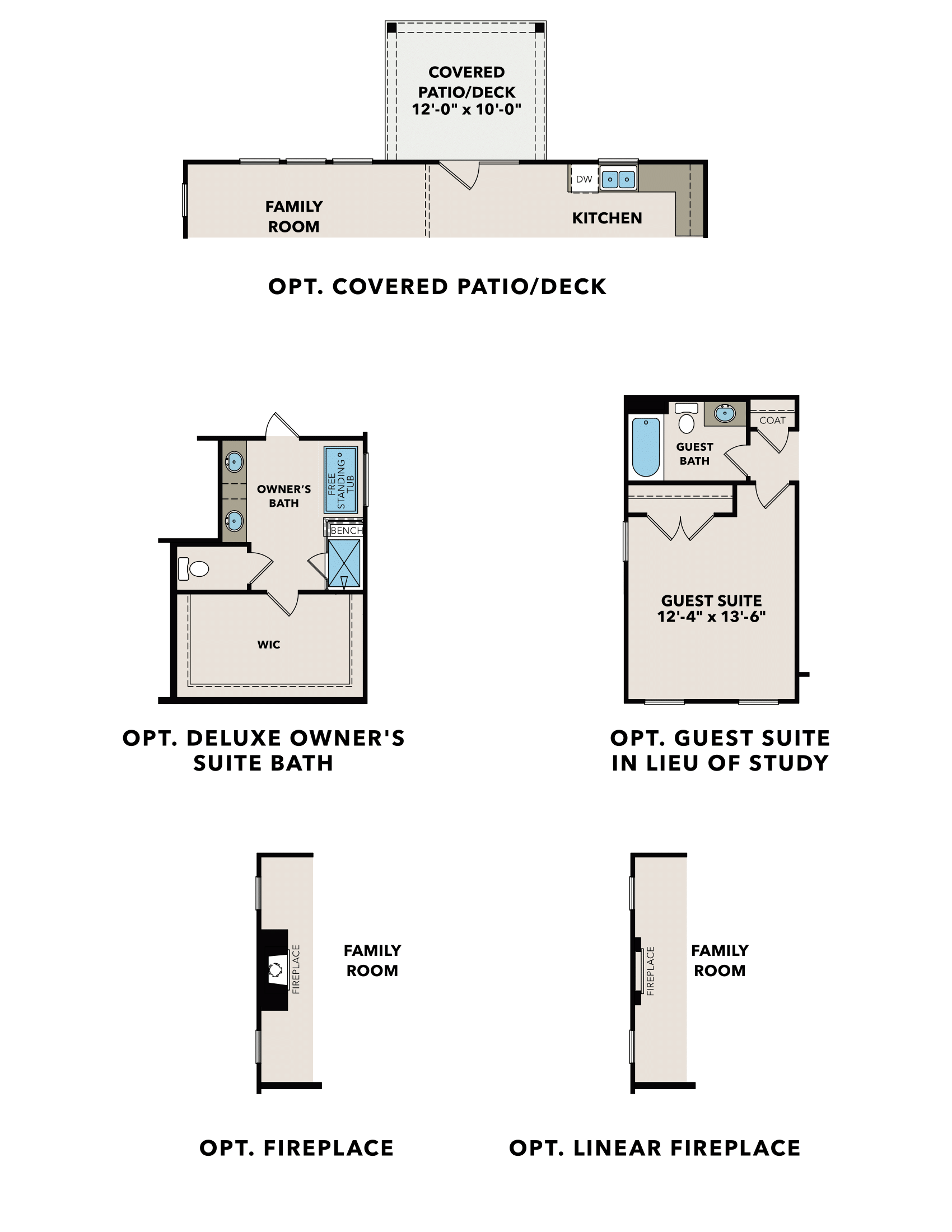 3 - The Hickory B buildable floor plan layout in Davidson Homes Homes' Melody Lakeside Estates community.