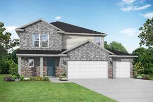 The Tierra B With 3-Car Garage Exterior Rendering