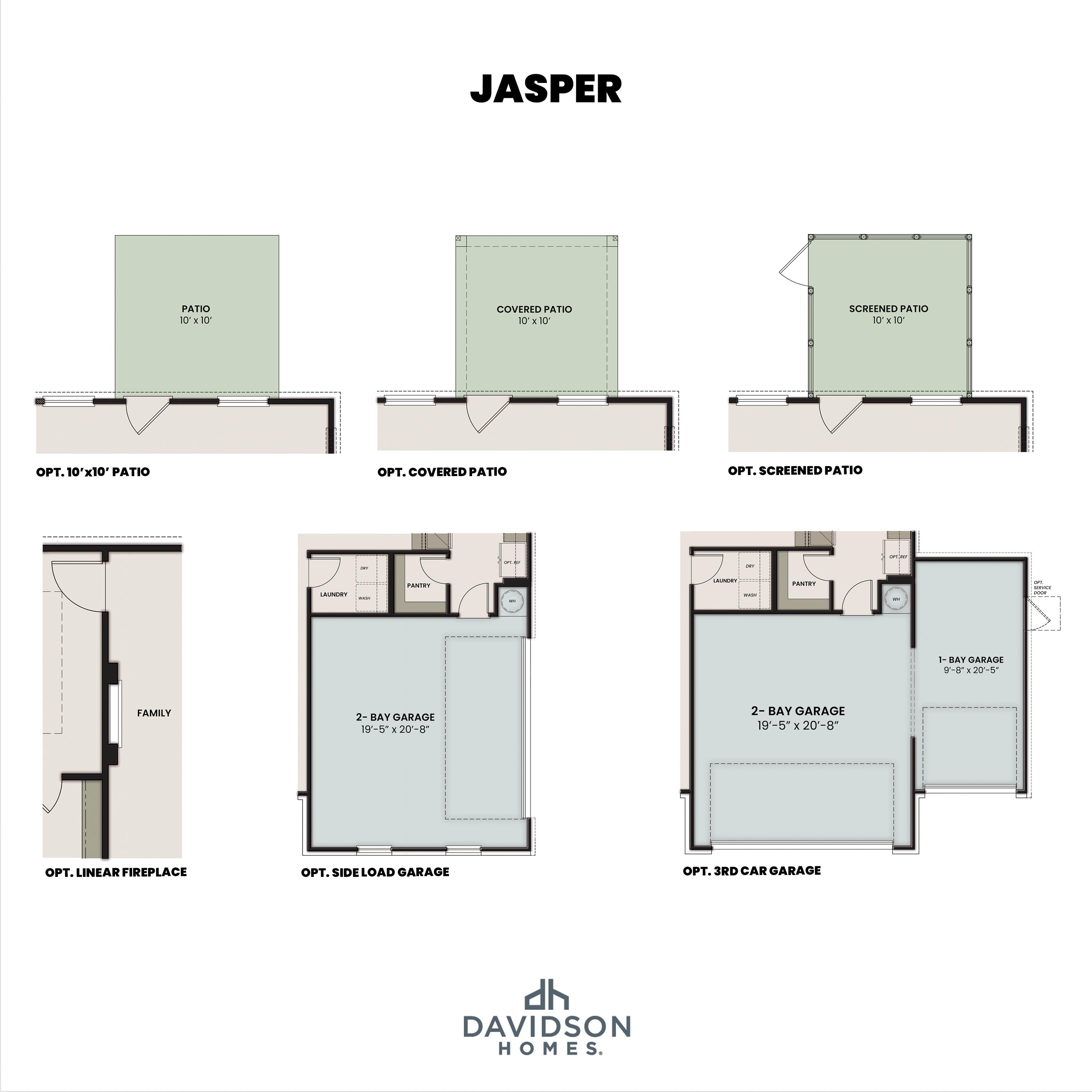 2 - The Jasper buildable floor plan layout in Davidson Homes Homes' Bakers Farm community.