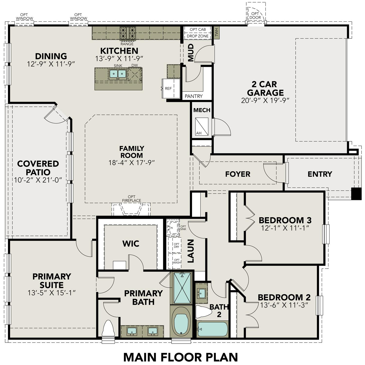 1 - The Diana C with 3-Car Garage floor plan layout for 13605 Fairway Arbor Drive in Davidson Homes' Lago Mar community.