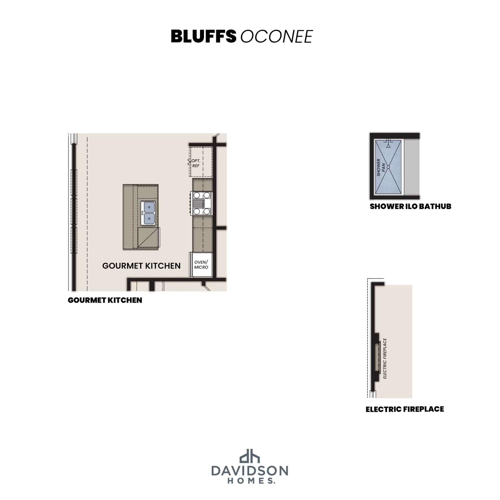 2 - The Oconee B buildable floor plan layout in Davidson Homes Homes' The Bluffs community.