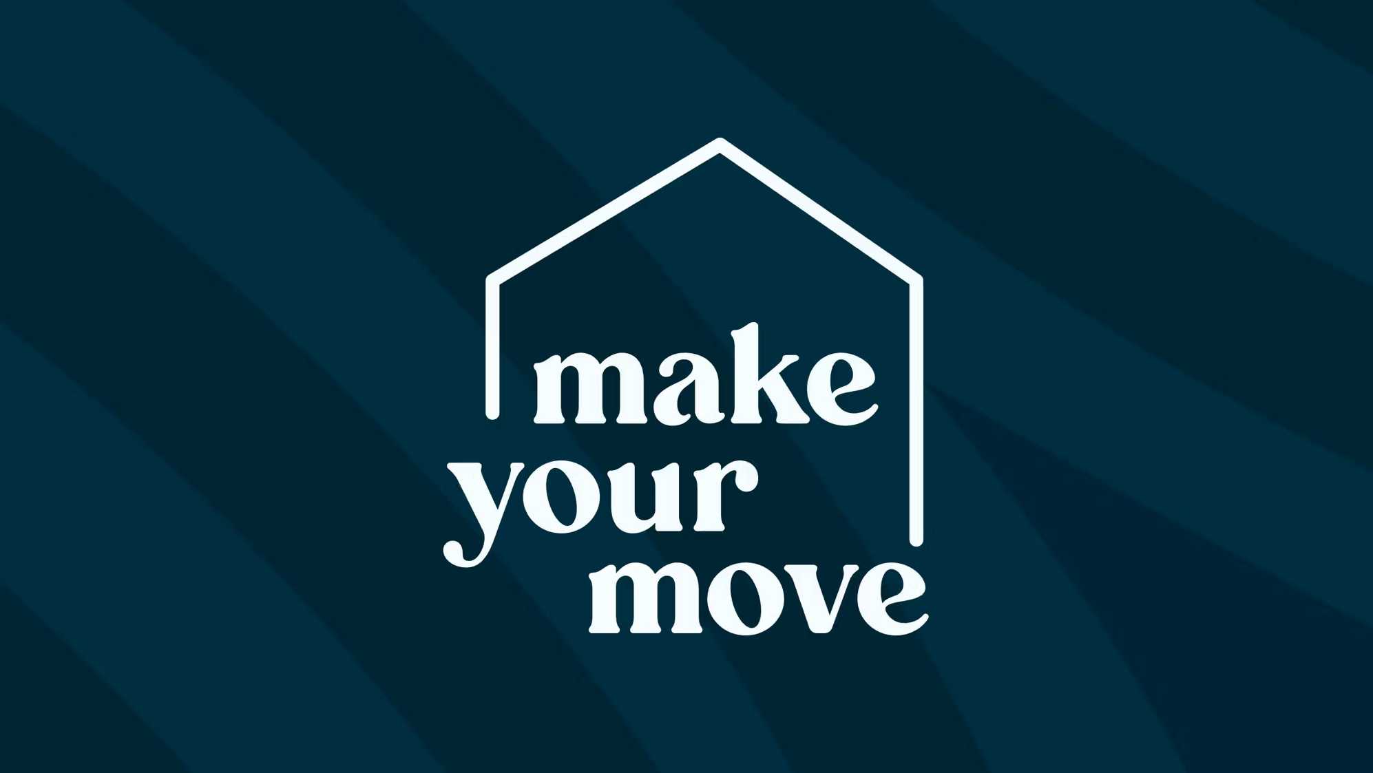 Navy blue banner with white house icon and "Make Your Move" slogan highlighting $30k design selections credit in Atlanta
