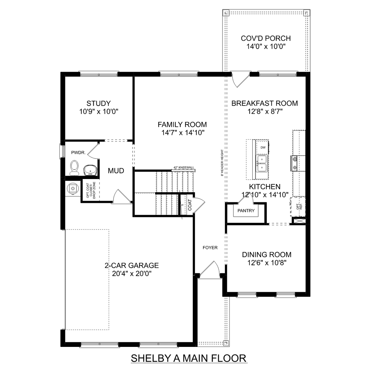 1 - The Shelby A - Side Entry buildable floor plan layout in Davidson Homes' Creek Grove community.