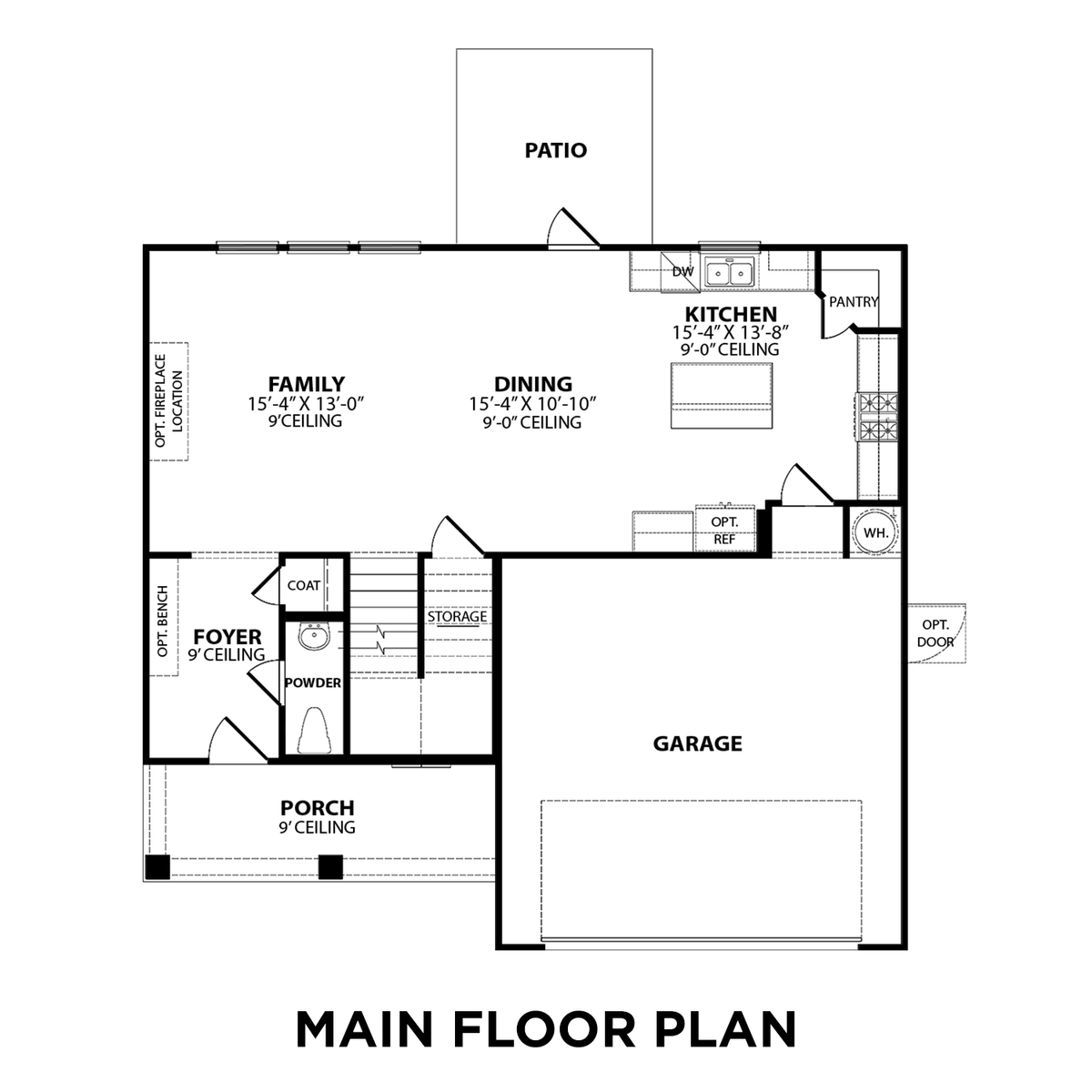 1 - The Gordon A buildable floor plan layout in Davidson Homes' Salem Landing community.