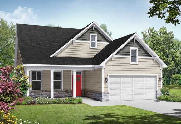 Exterior view of Davidson Homes' The Birch A Floor Plan