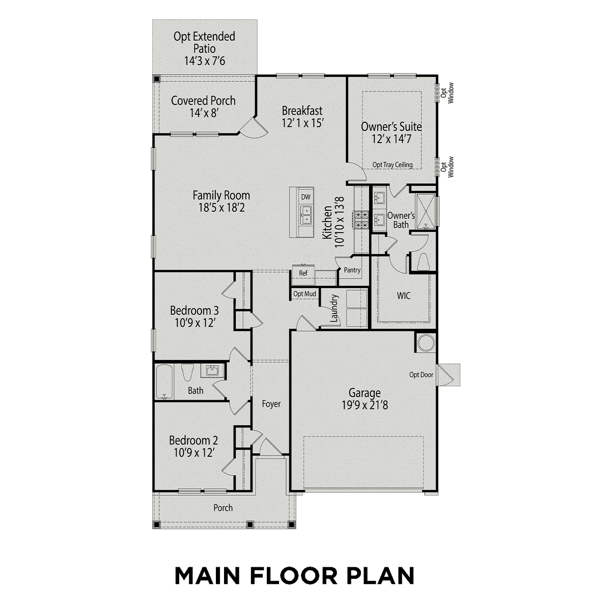 1 - The Franklin C  floor plan layout for 55 Van Winkle Street in Davidson Homes' Wellers Knoll community.