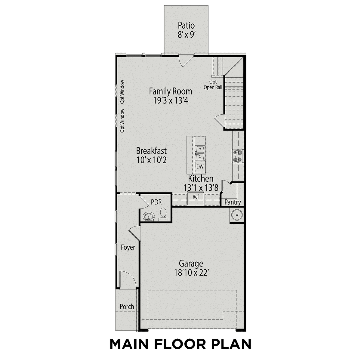 1 - The Durham floor plan layout for 21 Fairwinds Drive in Davidson Homes' Gregory Village community.
