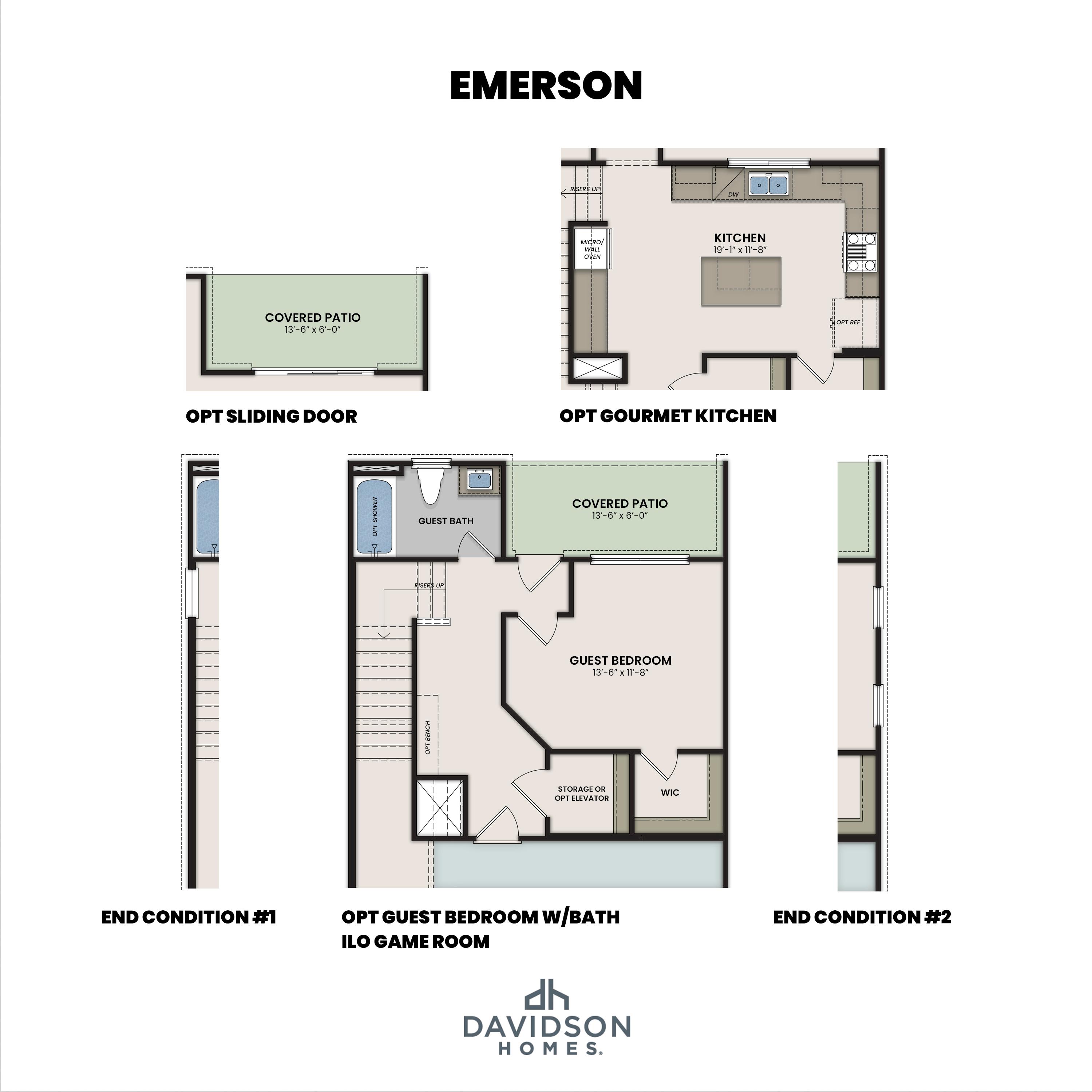 4 - The Emerson B buildable floor plan layout in Davidson Homes' Bradford community.