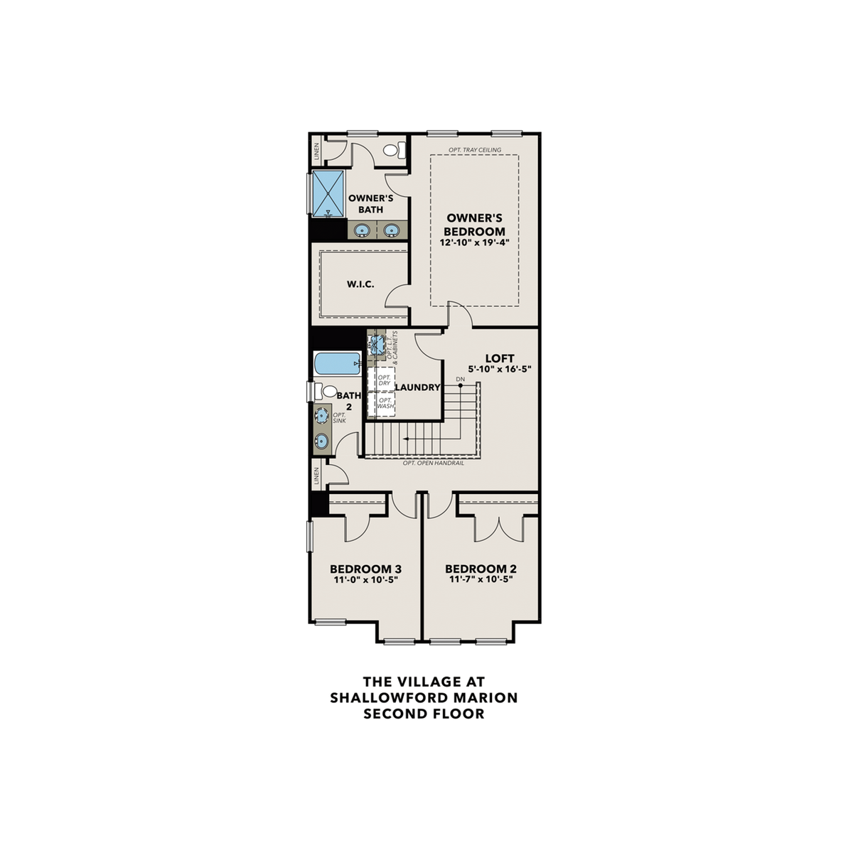 2 - The Marion A floor plan layout for 4715 Canary Diamond Lane in Davidson Homes' The Village at Shallowford community.