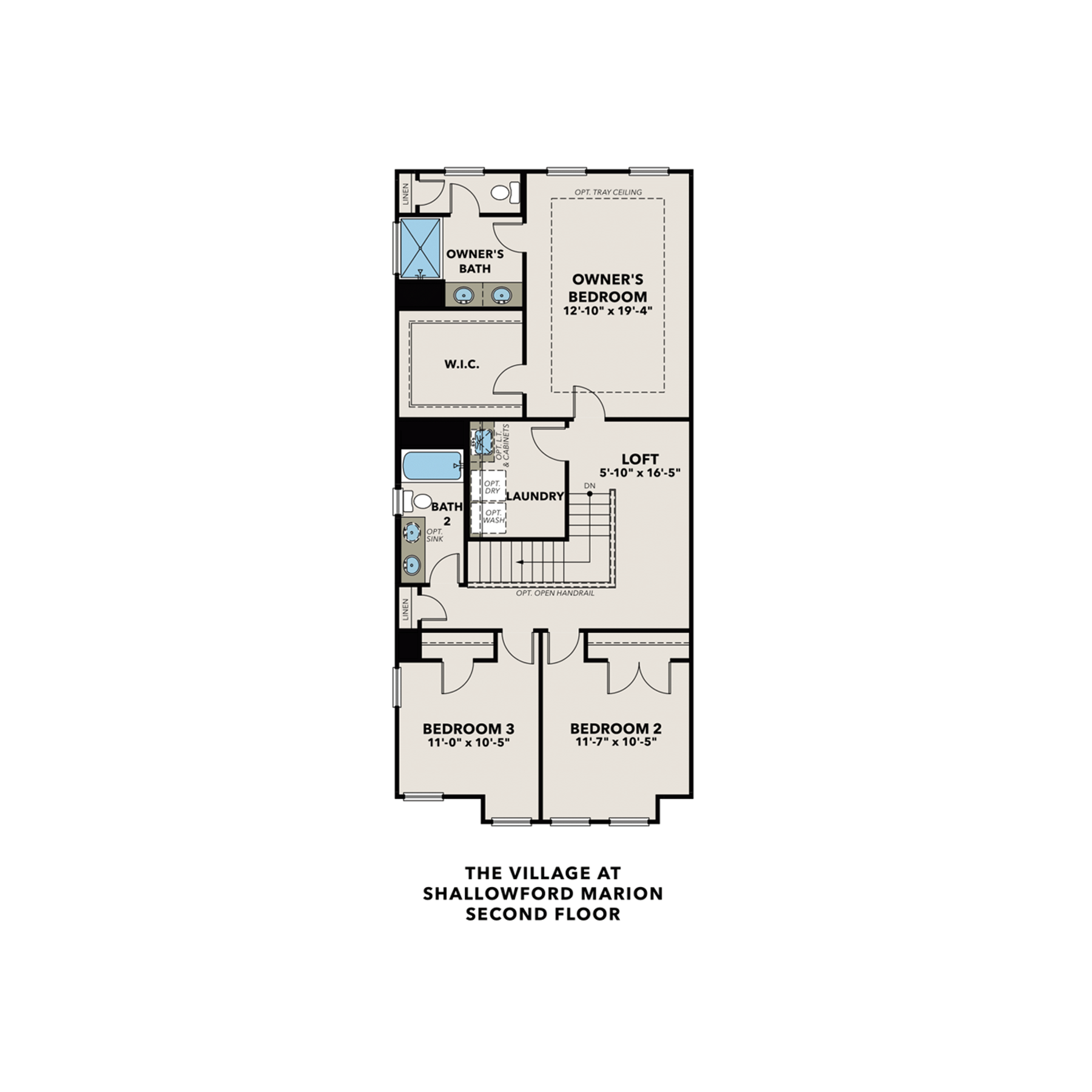 2 - The Marion B buildable floor plan layout in Davidson Homes Homes' The Village at Shallowford community.