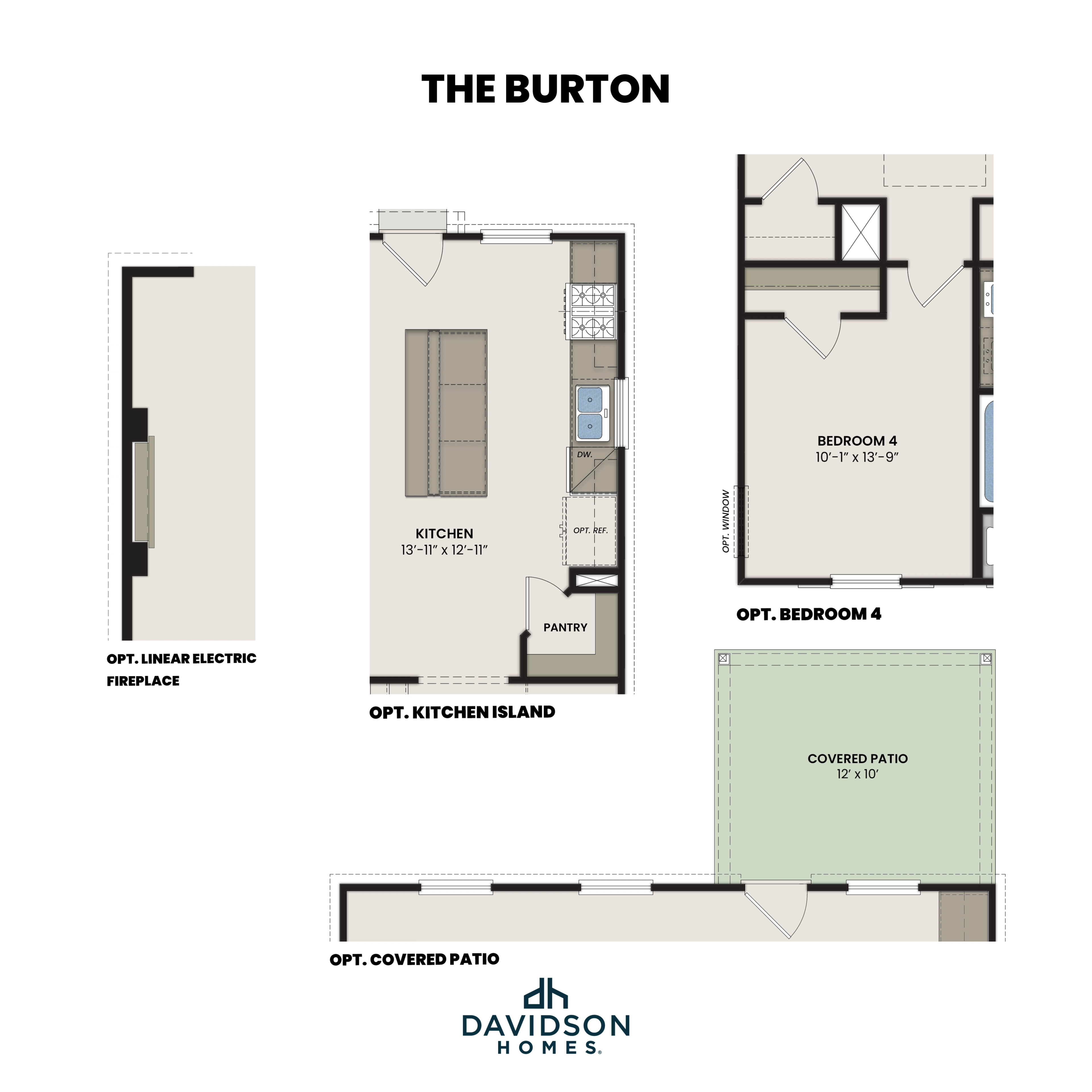 3 - The Burton D buildable floor plan layout in Davidson Homes Homes' Morgan Meadows community.