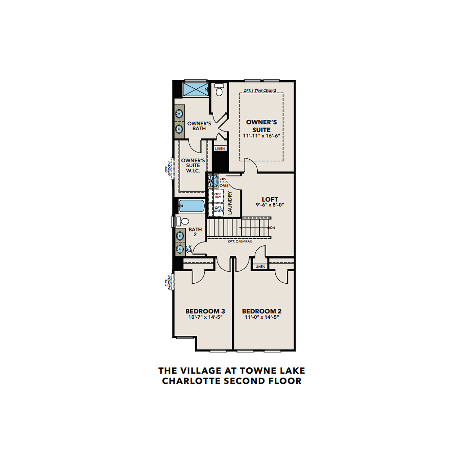 The Charlotte F Floor Plan in The Village at Towne Lake Woodstock, GA
