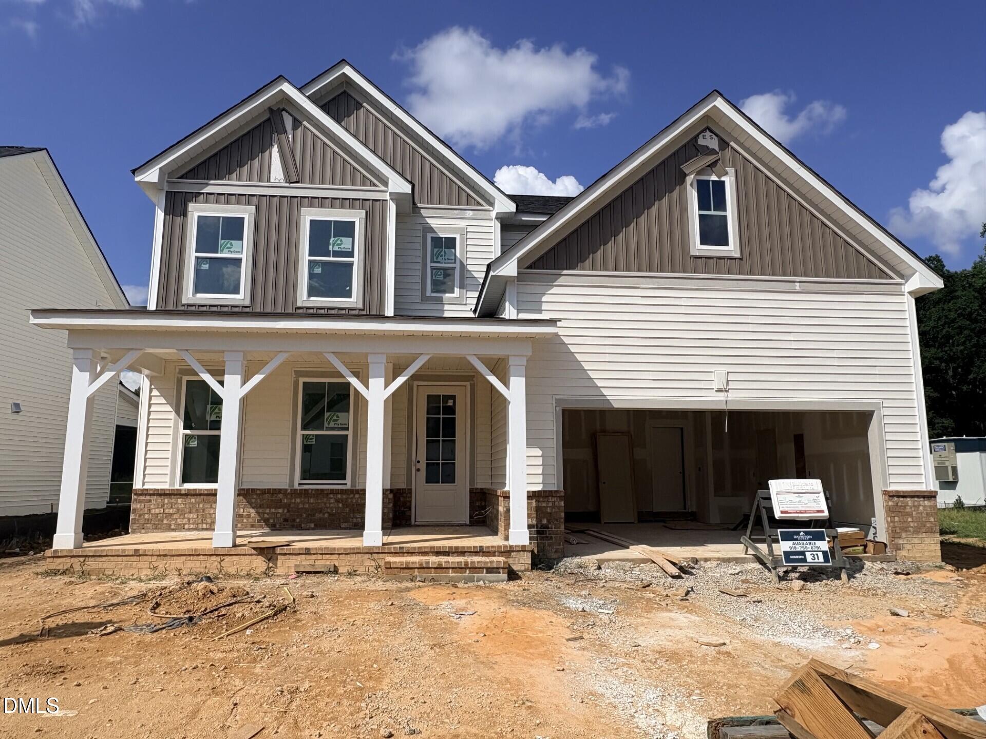 Exterior view of Davidson Homes' New Home at 325 Longleaf Glen Lane