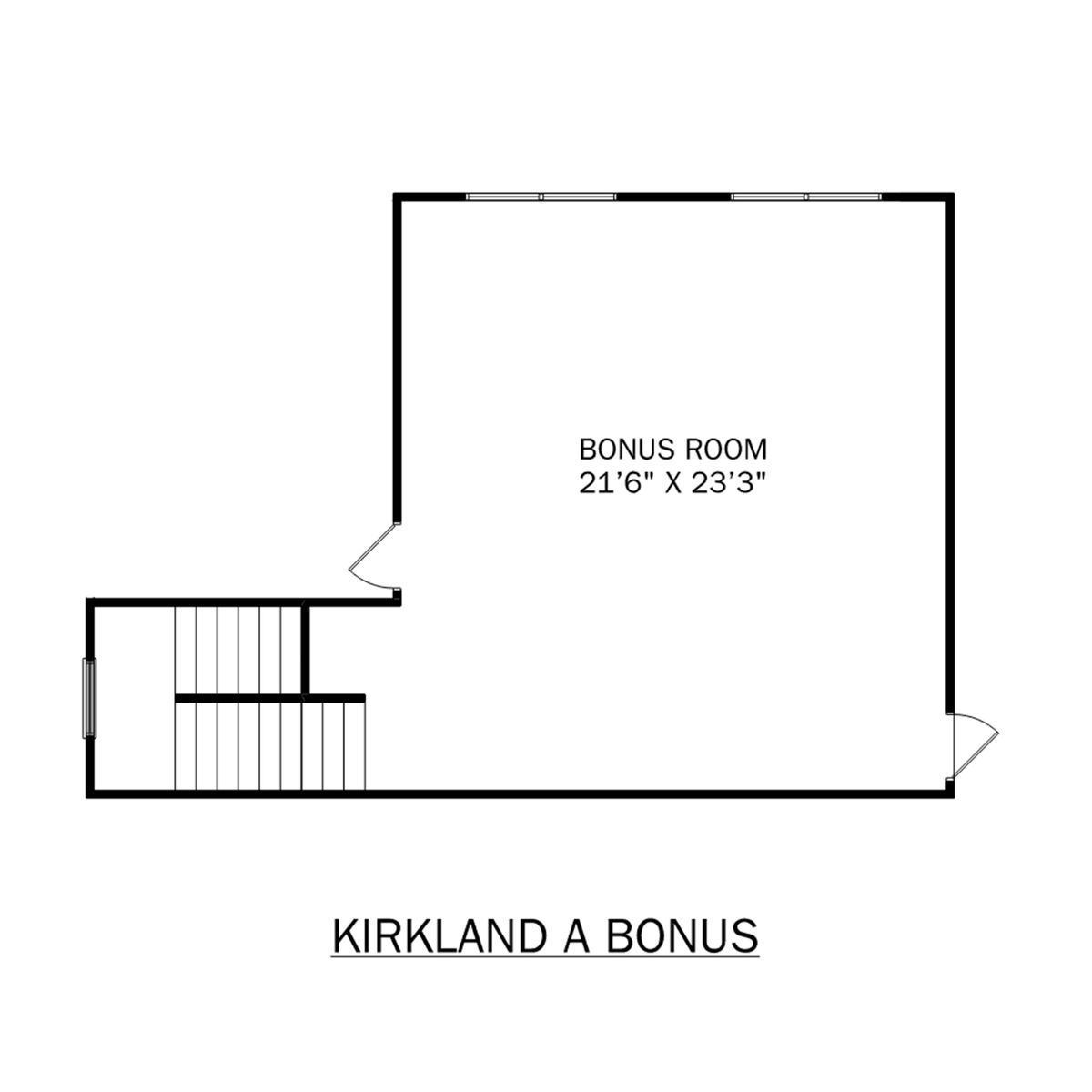 2 - The Kirkland with Bonus buildable floor plan layout in Davidson Homes' Creekside community.