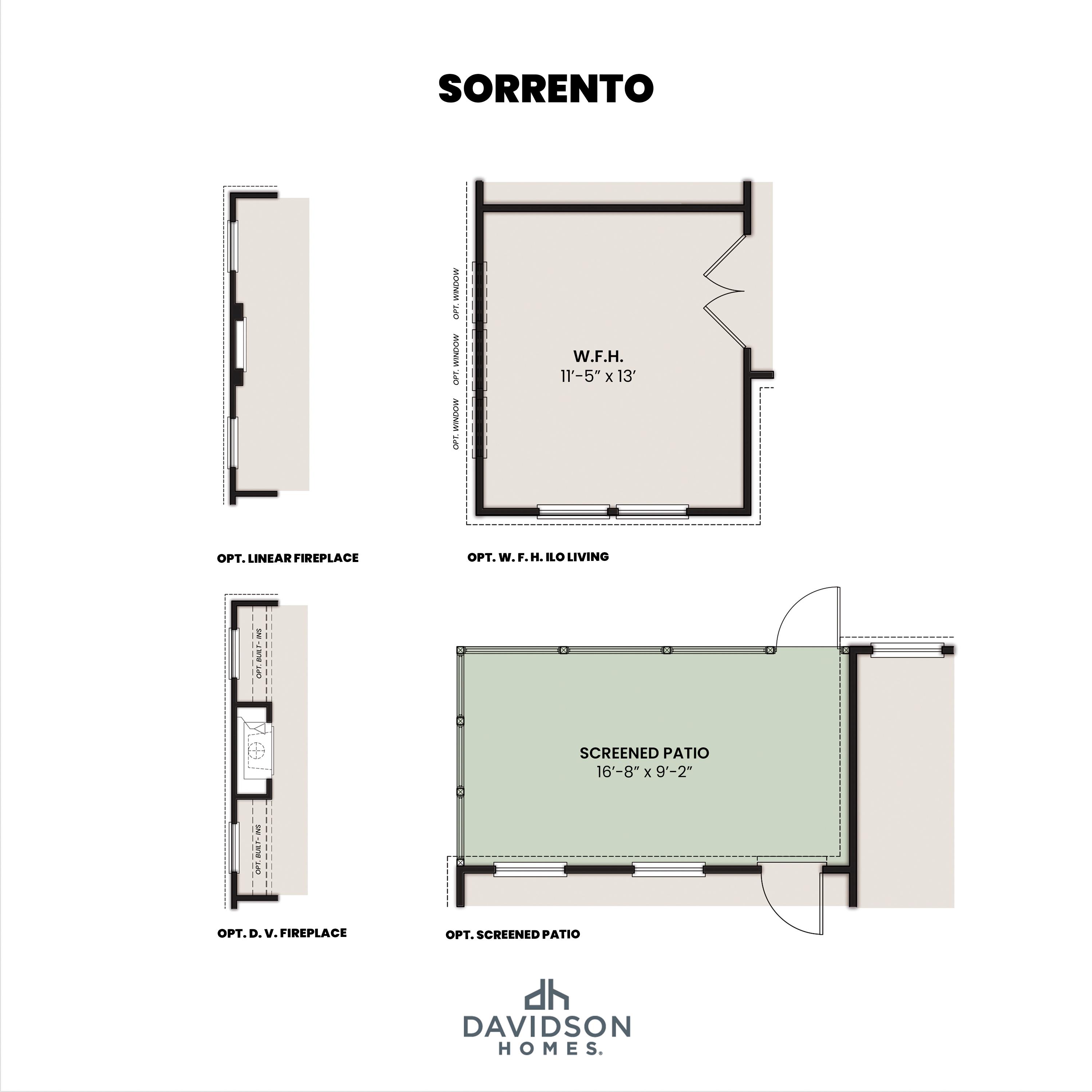 2 - The Sorrento E buildable floor plan layout in Davidson Homes Homes' Bakers Farm community.