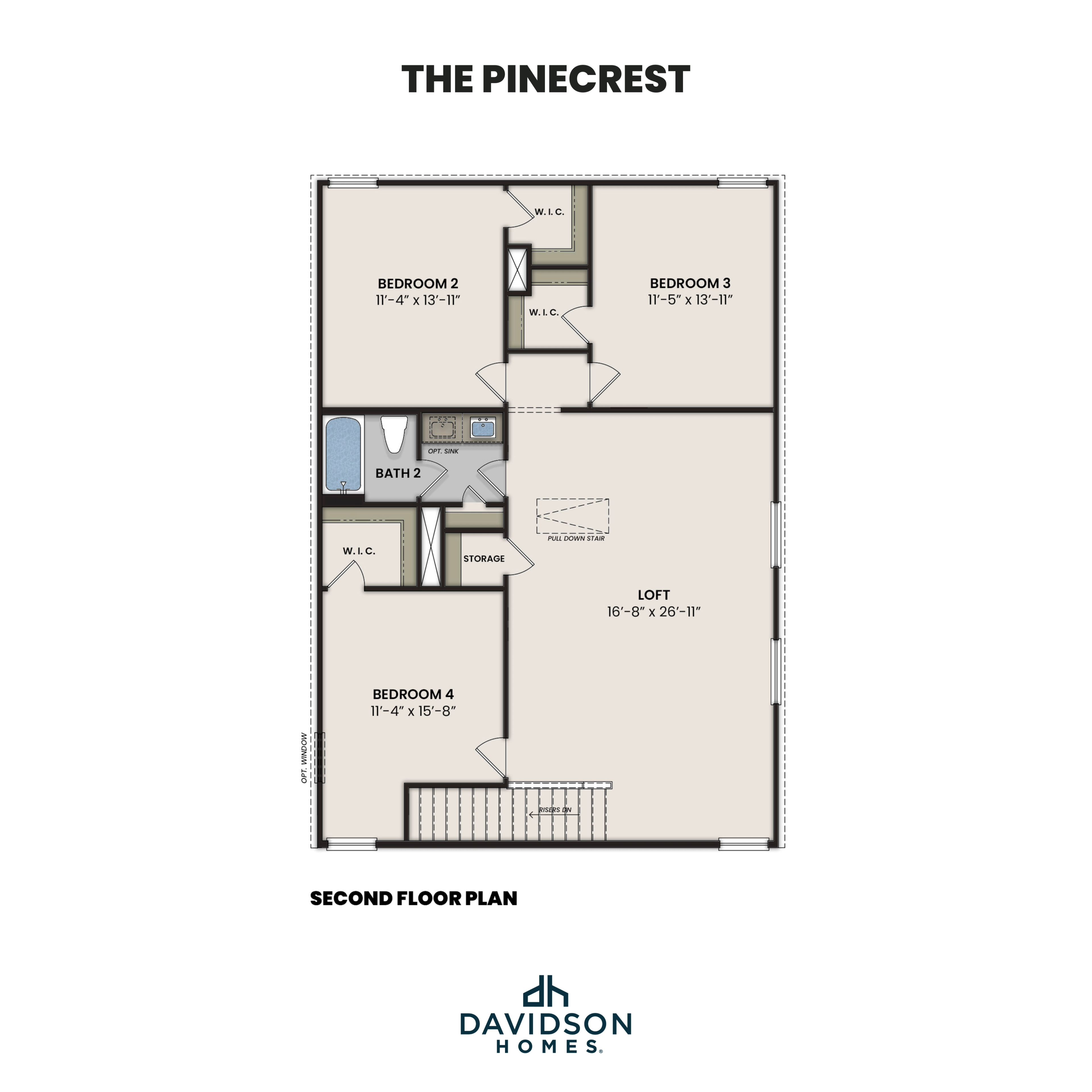 2 - The Pinecrest B w/ 3rd Car buildable floor plan layout in Davidson Homes Homes' Rayburn Valley community.