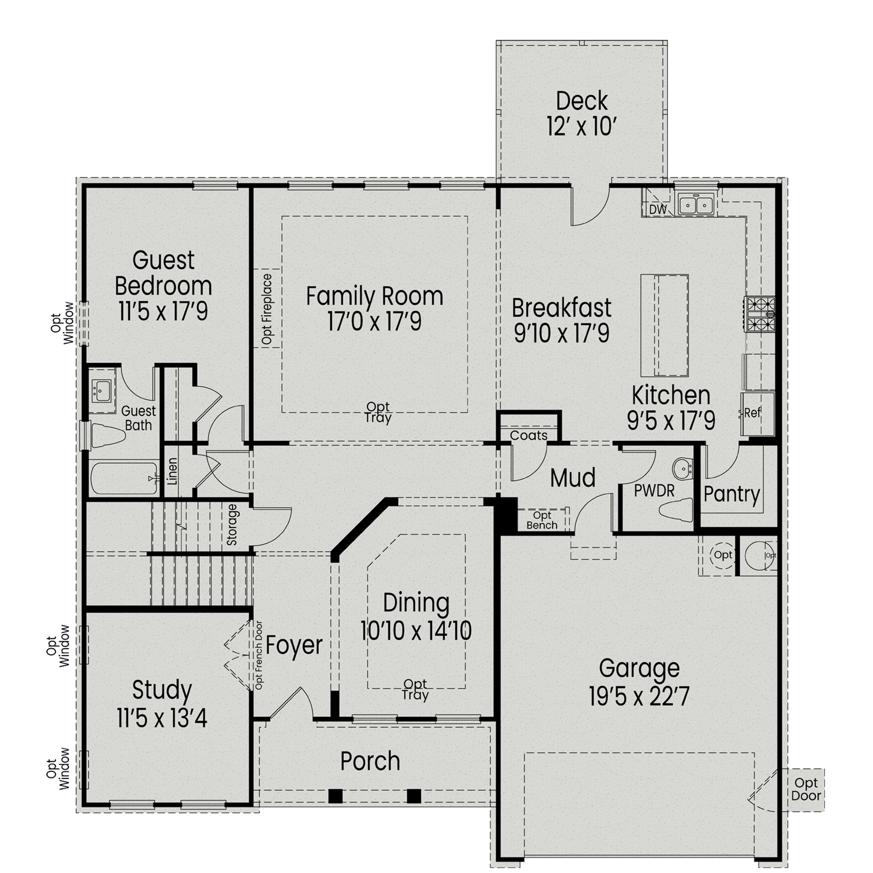 1 - The Crawford B buildable floor plan layout in Davidson Homes Homes' Laneridge Estates community.