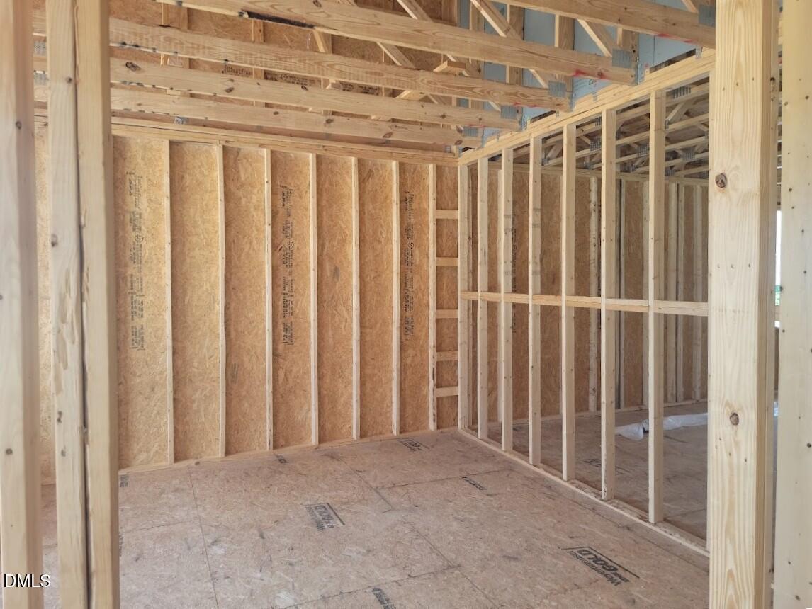 Wood framing and subfloor interior construction of The Birch II A floor plan by Davidson Homes in Angier, North Carolina.
