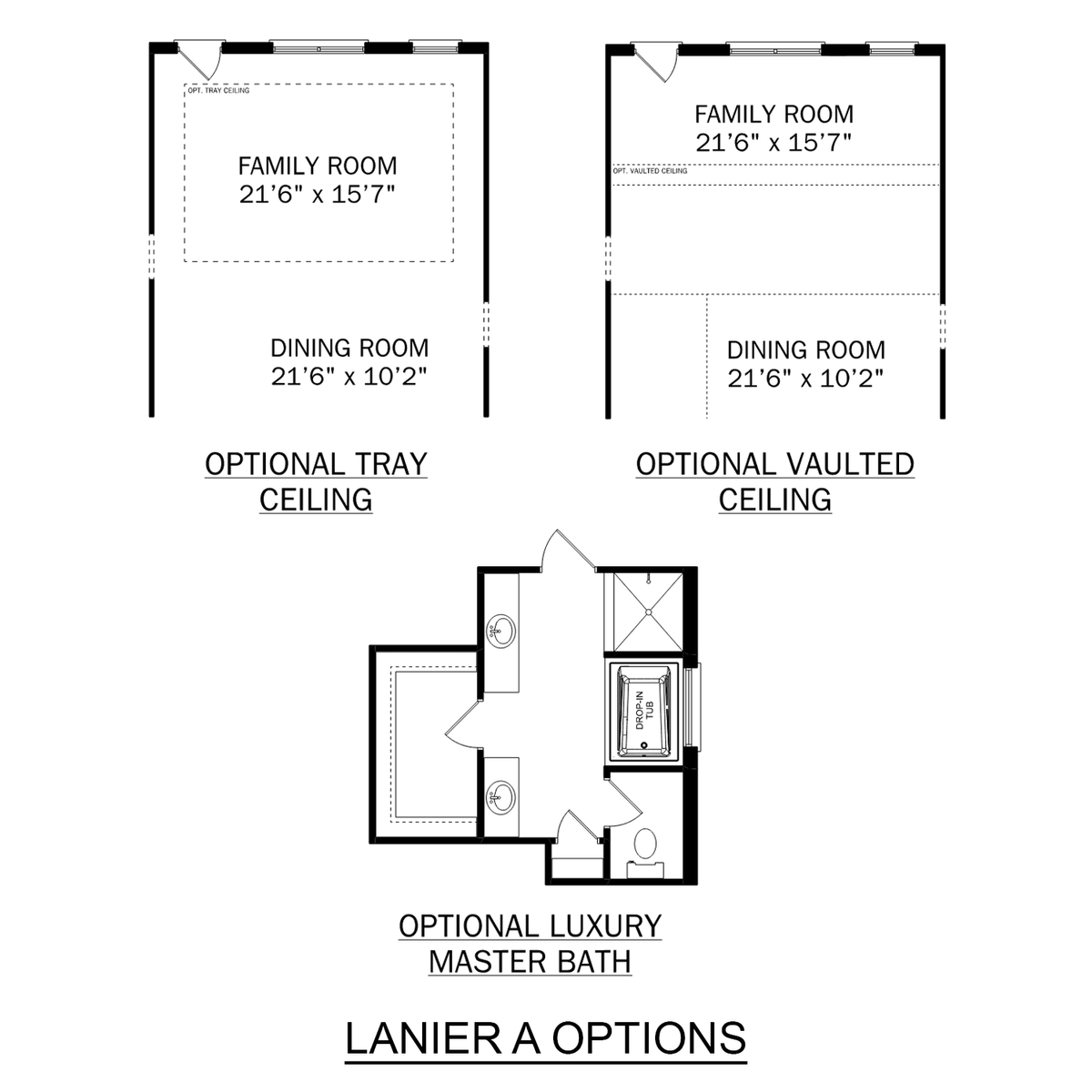 2 - The Lanier buildable floor plan layout in Davidson Homes' Barnett's Crossing community.