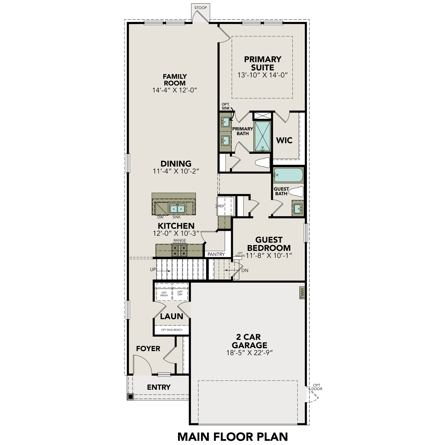 1 - The Sabine B buildable floor plan layout in Davidson Homes Homes' Agave community.