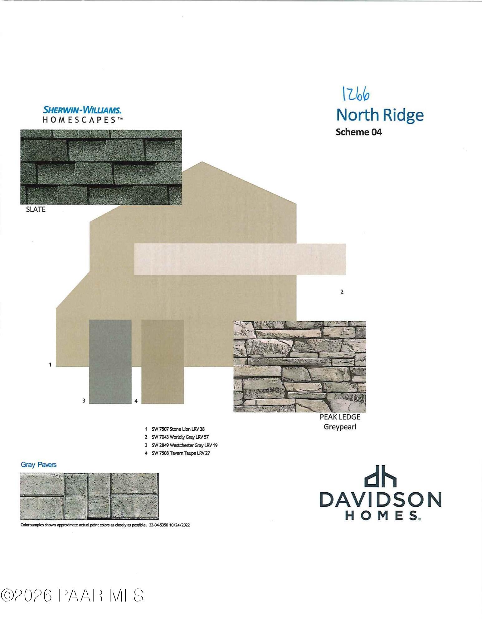 Sherwin-Williams exterior color scheme 04 for Davidson Homes The Azure A at North Ridge, Pronghorn Ranch, Prescott Valley, Arizona