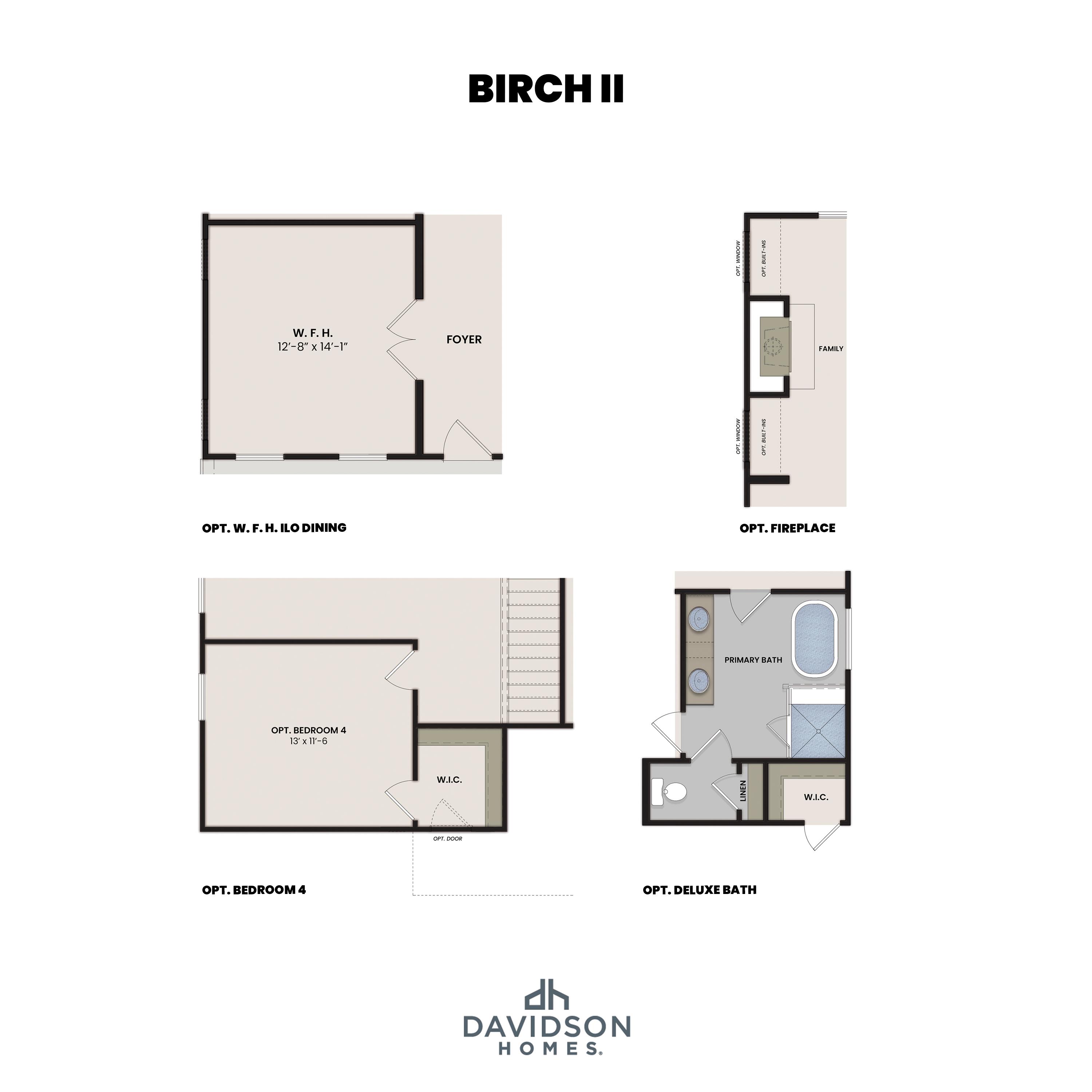 3 - The Birch II B buildable floor plan layout in Davidson Homes Homes' Bakers Farm community.