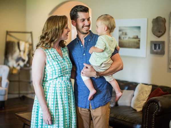 Family spending time together inside their new Davidson Home