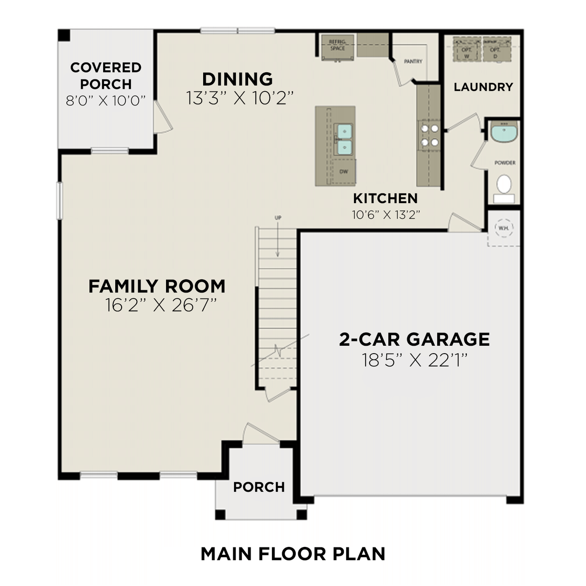1 - The Charleston C buildable floor plan layout in Davidson Homes' Cobblestone Landing community.