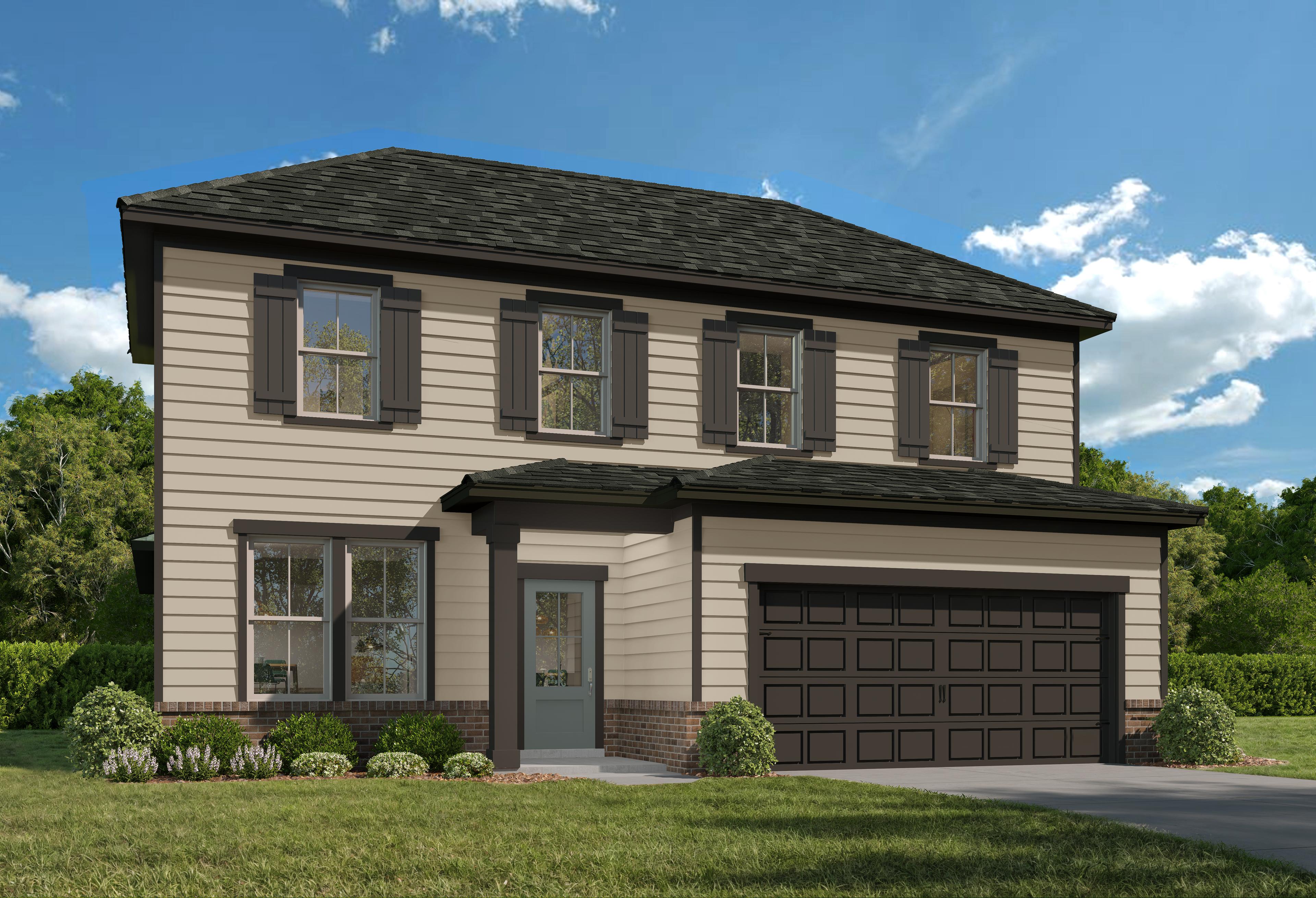 Exterior view of Davidson Homes' The Ashport B Floor Plan