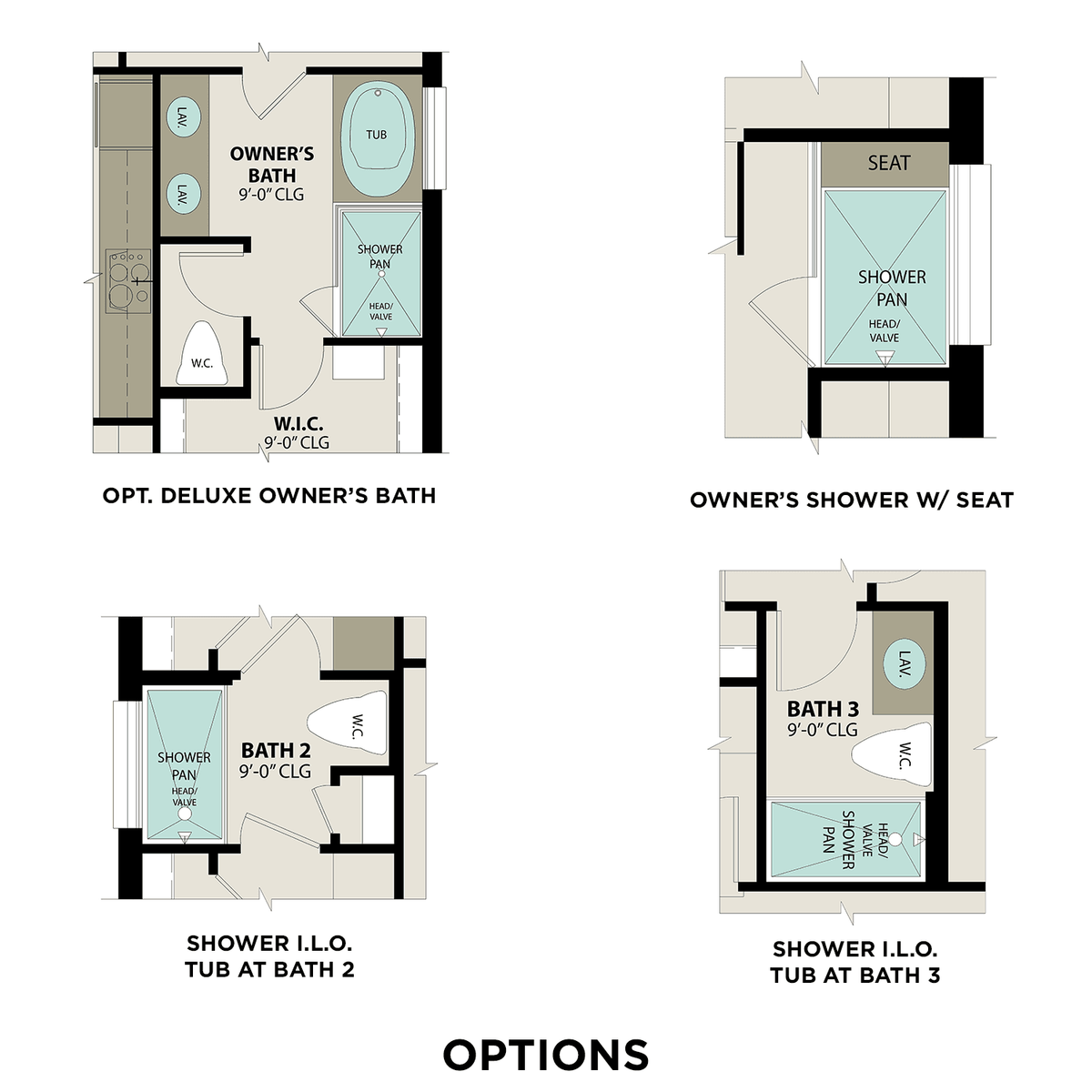 2 - The Acadia B buildable floor plan layout in Davidson Homes' Windmill Estates community.