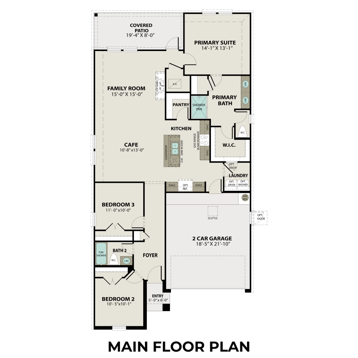 1 - The Laguna A floor plan layout for 2557 Allegretto Sea Drive in Davidson Homes' Sunterra community.