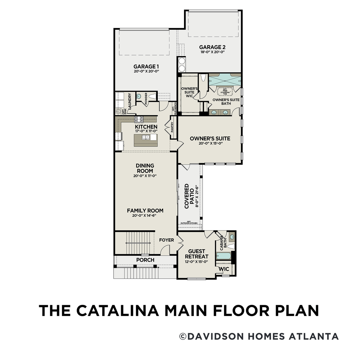 1 - The Catalina B buildable floor plan layout in Davidson Homes' Manor Estates community.