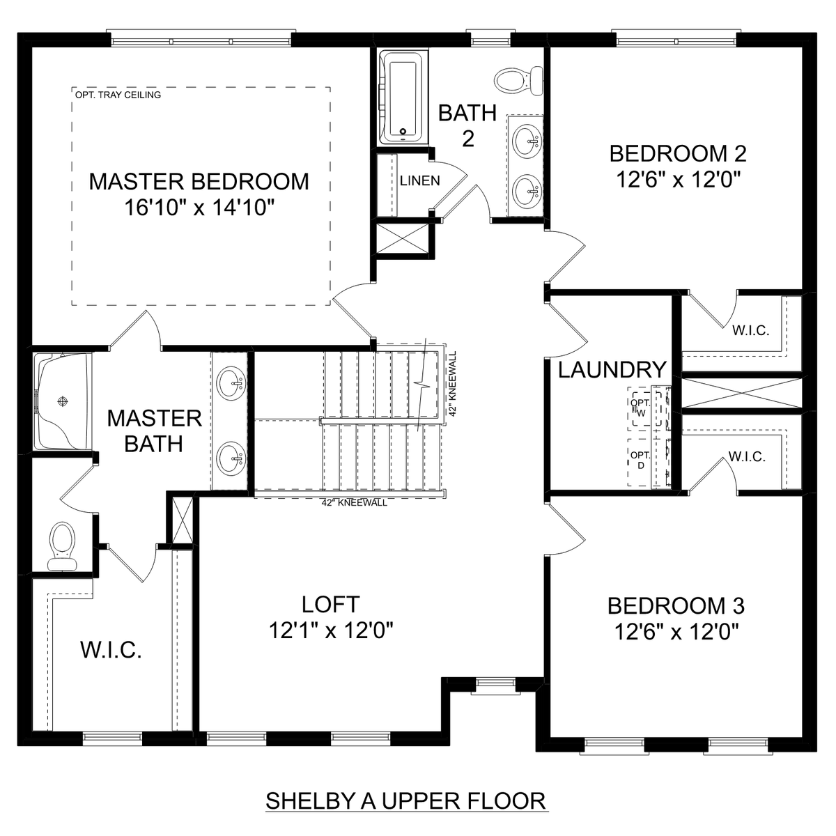 2 - The Shelby A buildable floor plan layout in Davidson Homes' Clearview community.