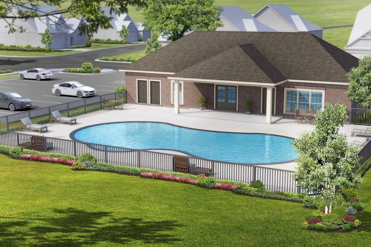 Bakers Farm Clubhouse Pool Rendering